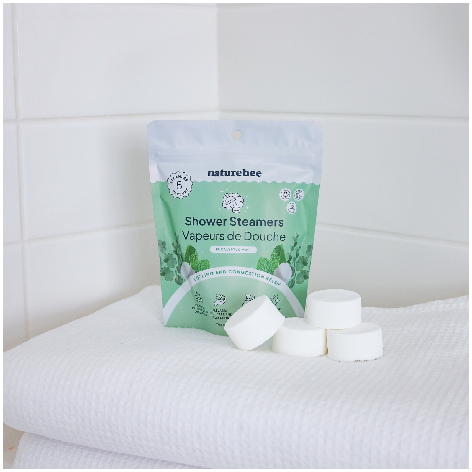 NATURE BEE - Refreshing Mint Shower Steamers | Nature Bee