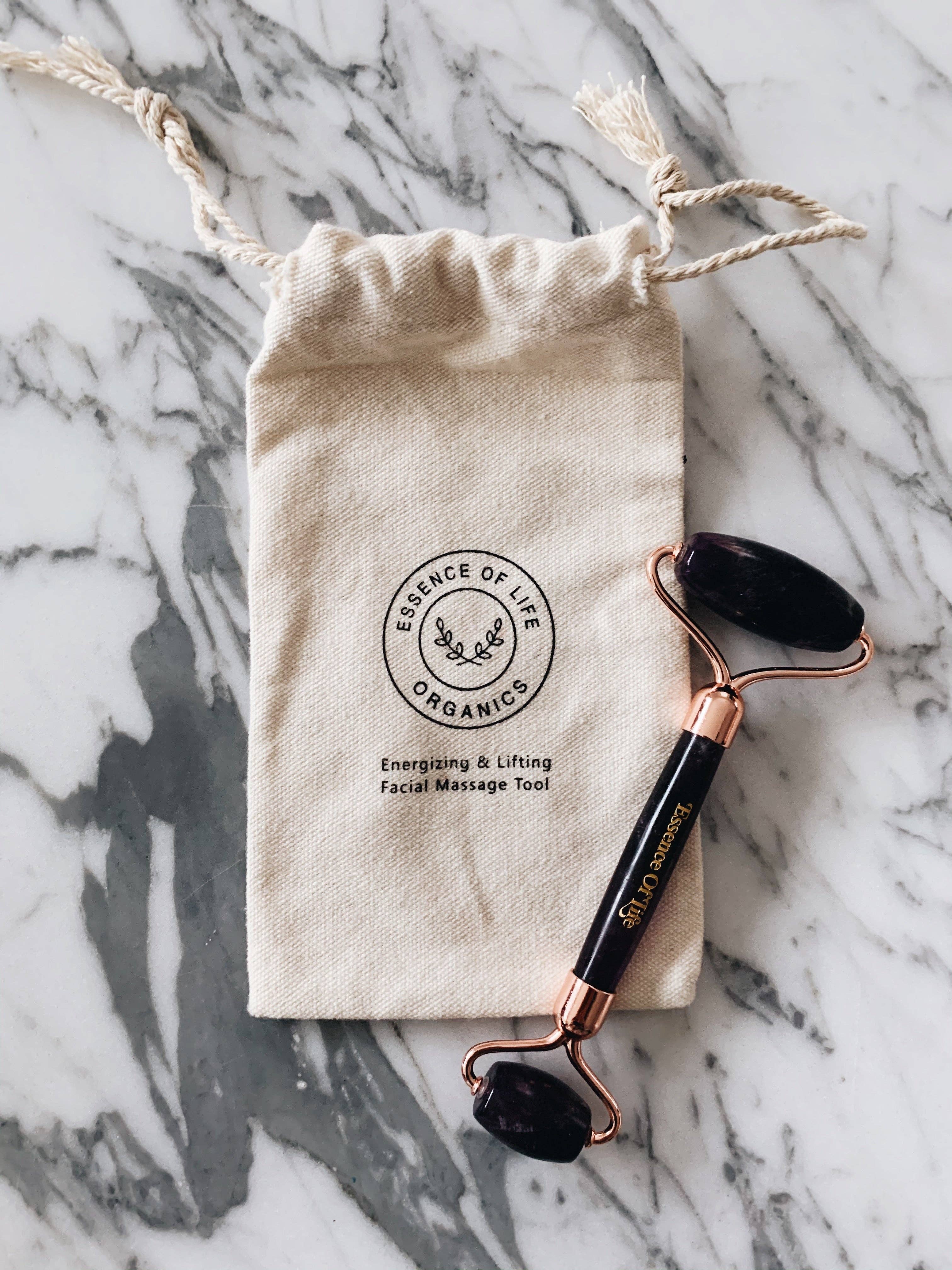 Essence of Life Organics - Facial Roller Tool, 100% Purple Amethyst