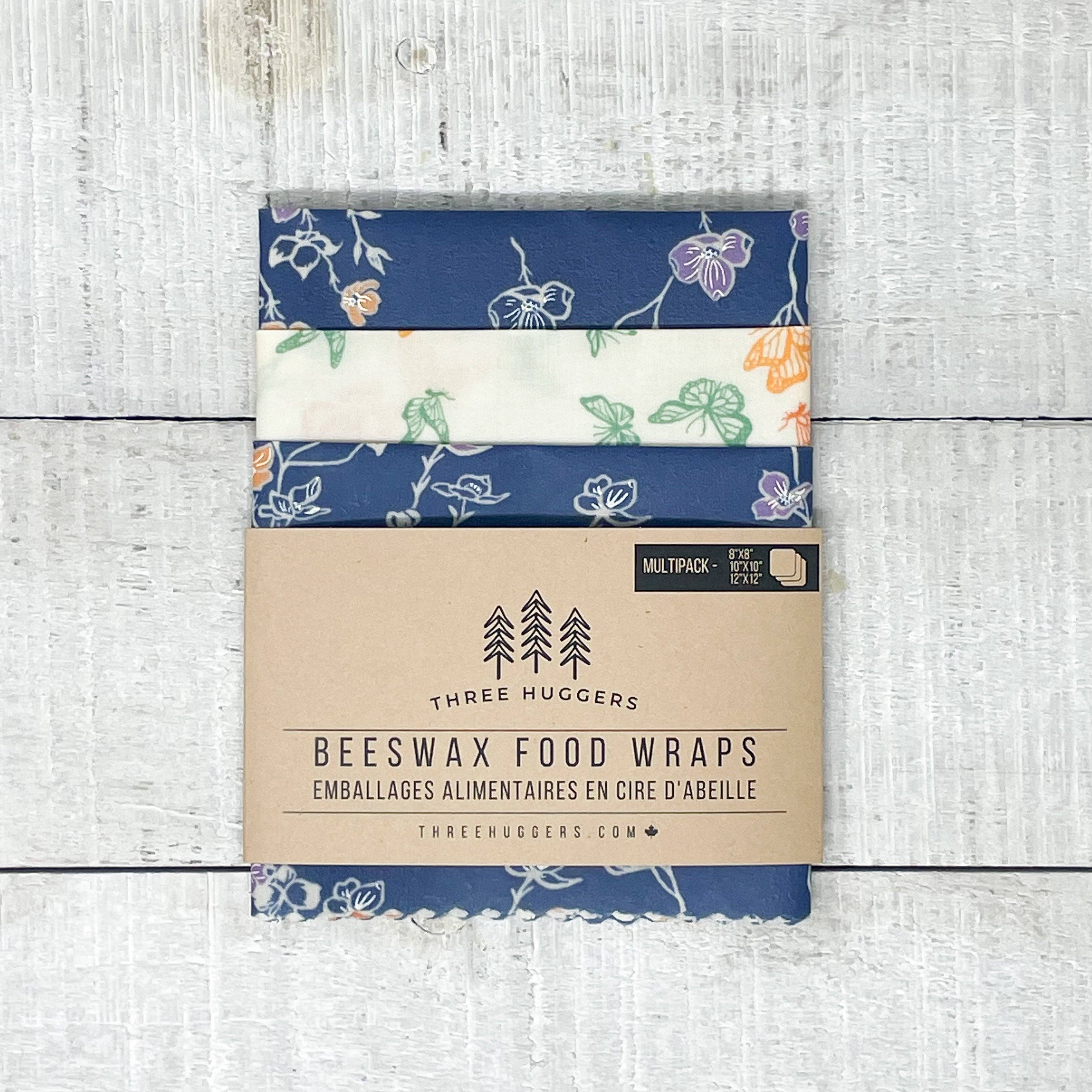Three Huggers - Beeswax Wraps Multipack - Floral Vine