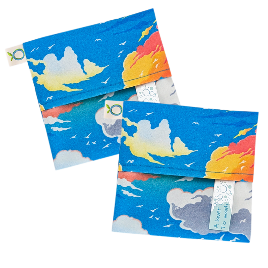 Öko Créations - Reusable Individual Pouches - 2-pack: Colibri
