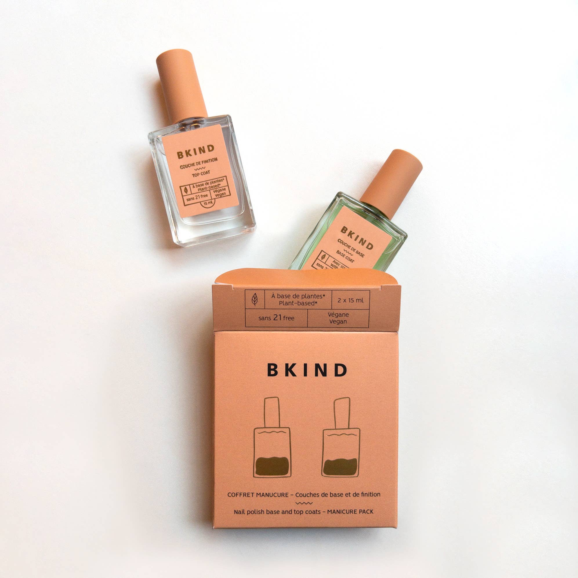 BKIND - Manicure Pack - Nail Polish Duo - Base and top coats