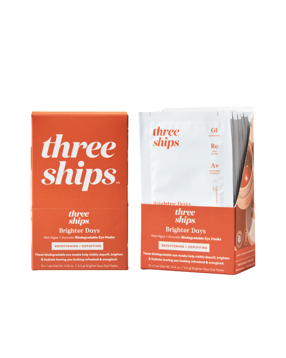 Three Ships - Brighter Days Eye Mask - Display (15 x 1-ct Sachets)