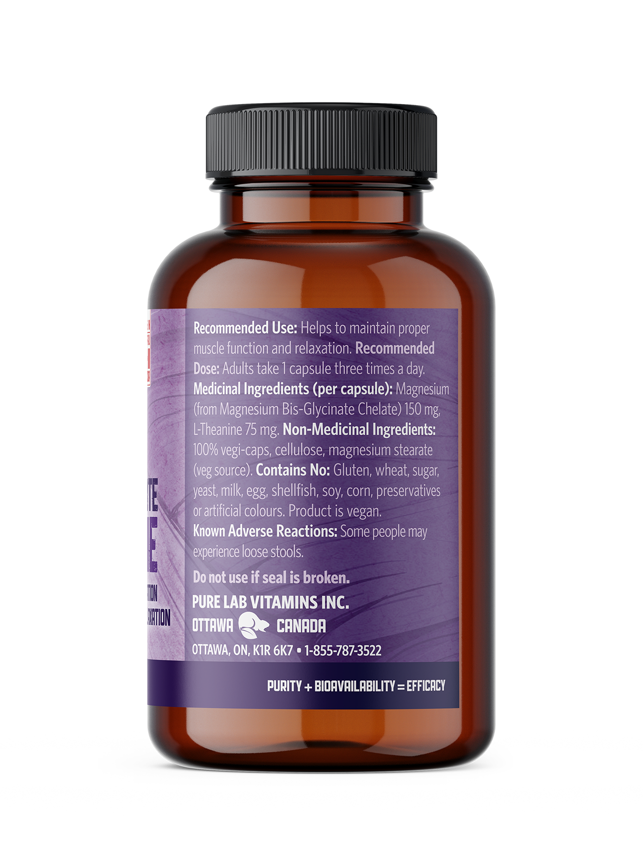 Pure Lab Vitamins Magnesium Glycinate + L-Theanine