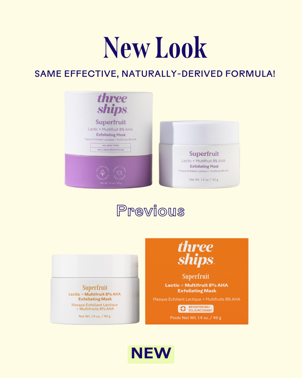 Three Ships - Superfruit Lactic + Multifruit 8% AHA Exfoliating Mask