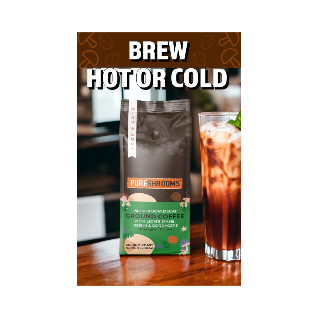 PureShrooms Inc. - PureShrooms Swiss Water Decaf Mushroom Ground Coffee