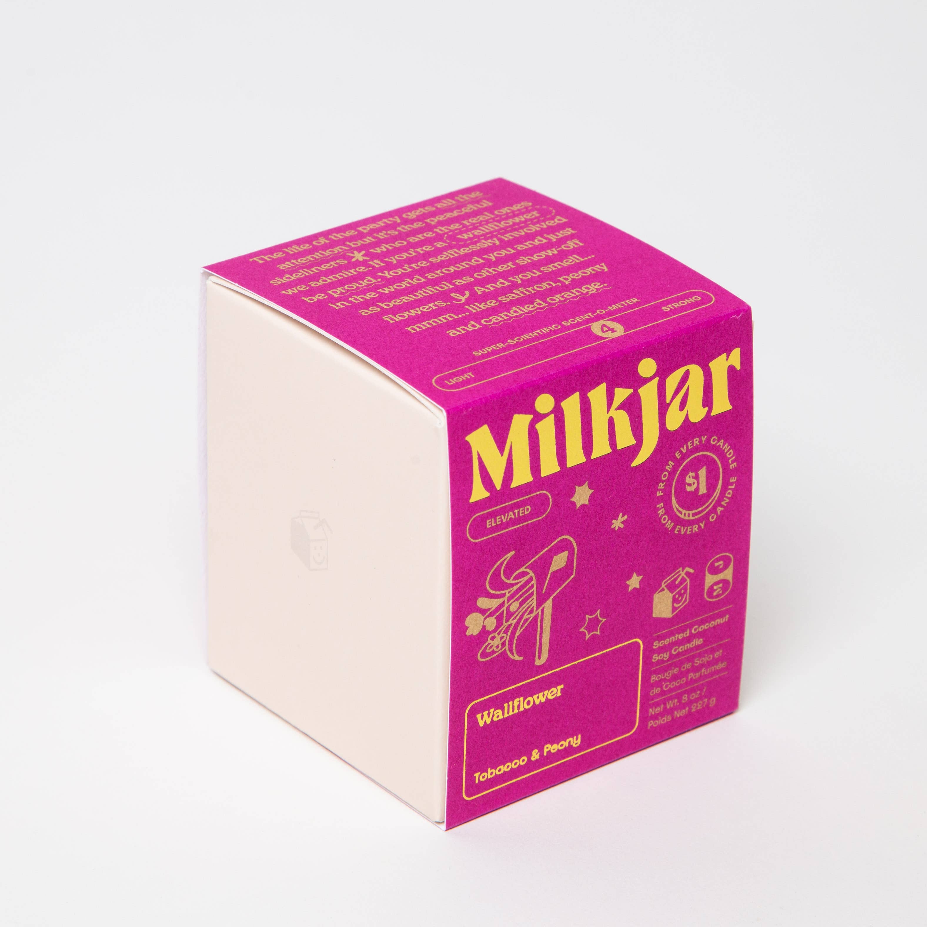 Milk Jar Candle Co. - Wallflower - Tobacco & Peony Coconut Soy Candle