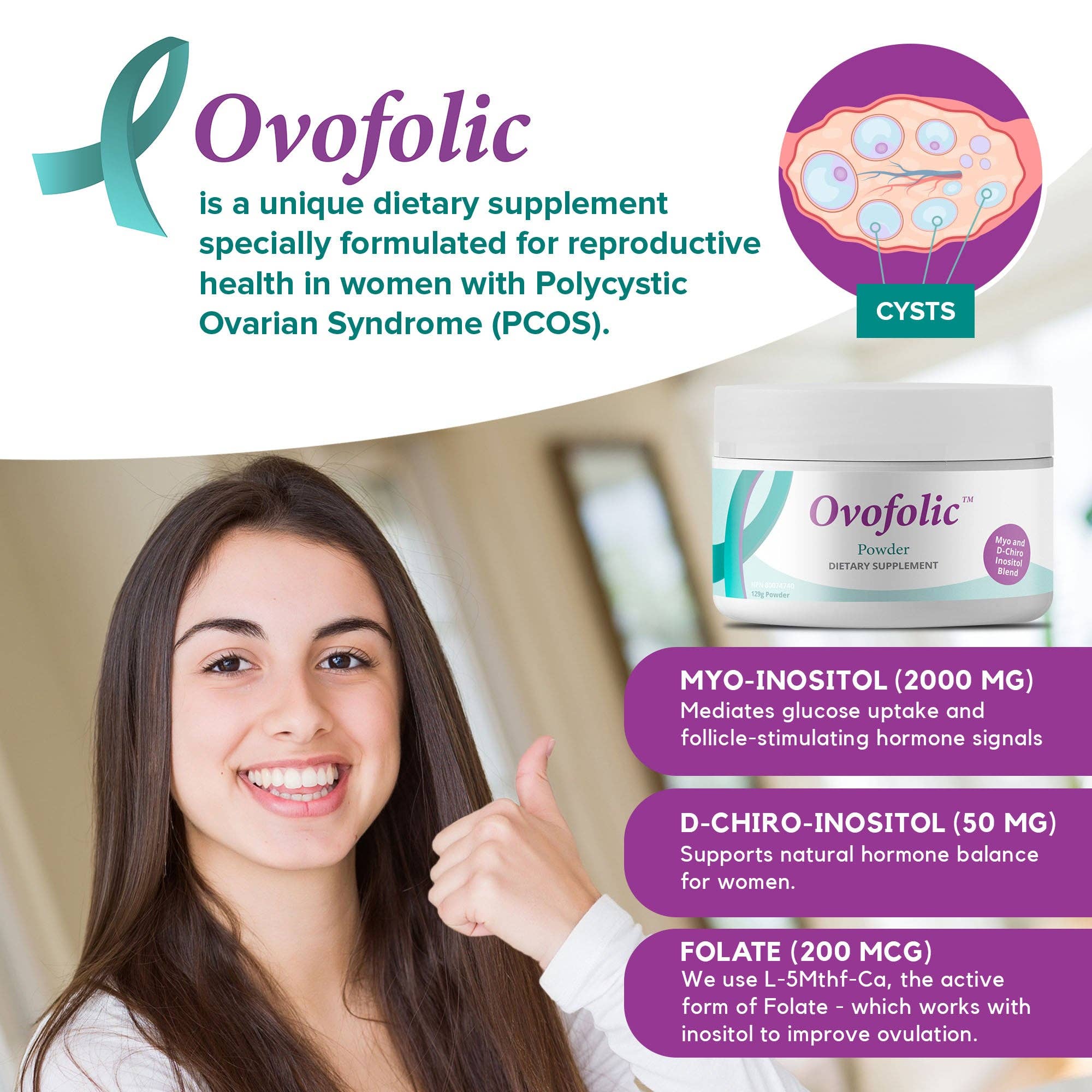 Elan Healthcare - Ovofolic Myo-Inositol and D-Chiro Inositol Blend Powder