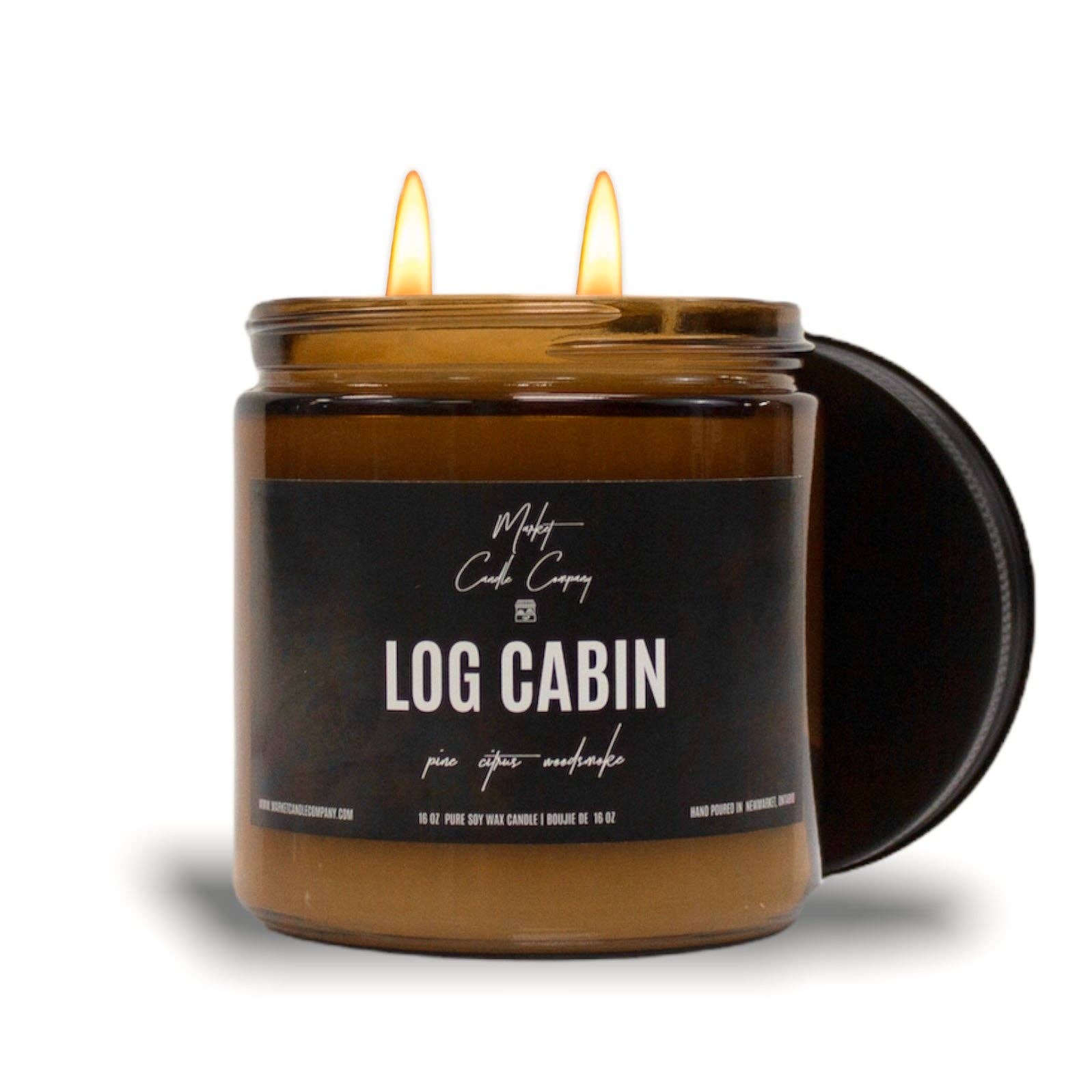 Market Candle Company - LOG CABIN SOY WAX CANDLE: 8 oz Single Wick