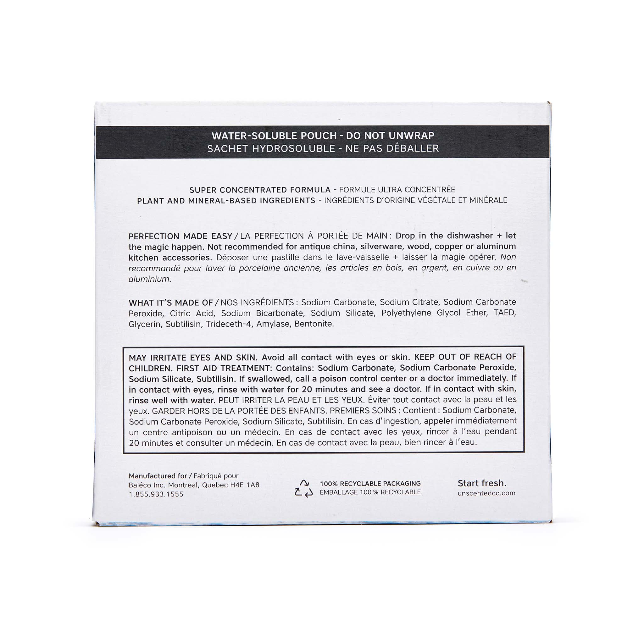 The Unscented Company - Ecodesigned Dish Tabs - 30 tabs