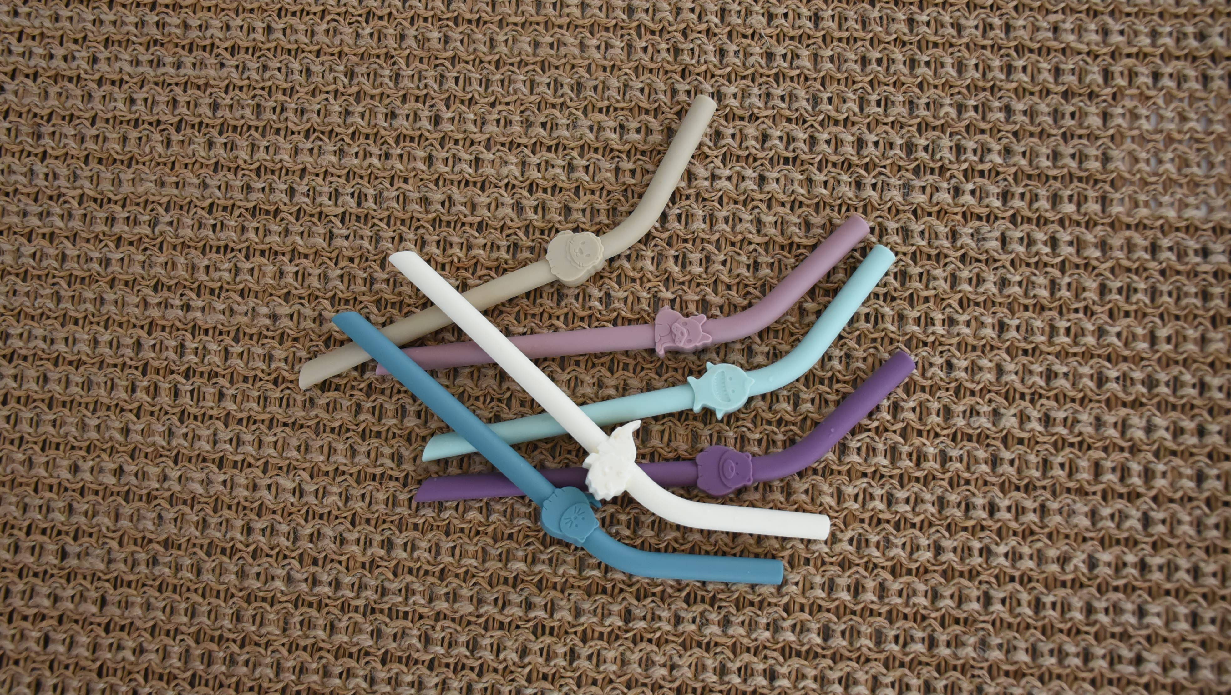 melii - Luxe Silicone Animal Straws with Cleaning Brush