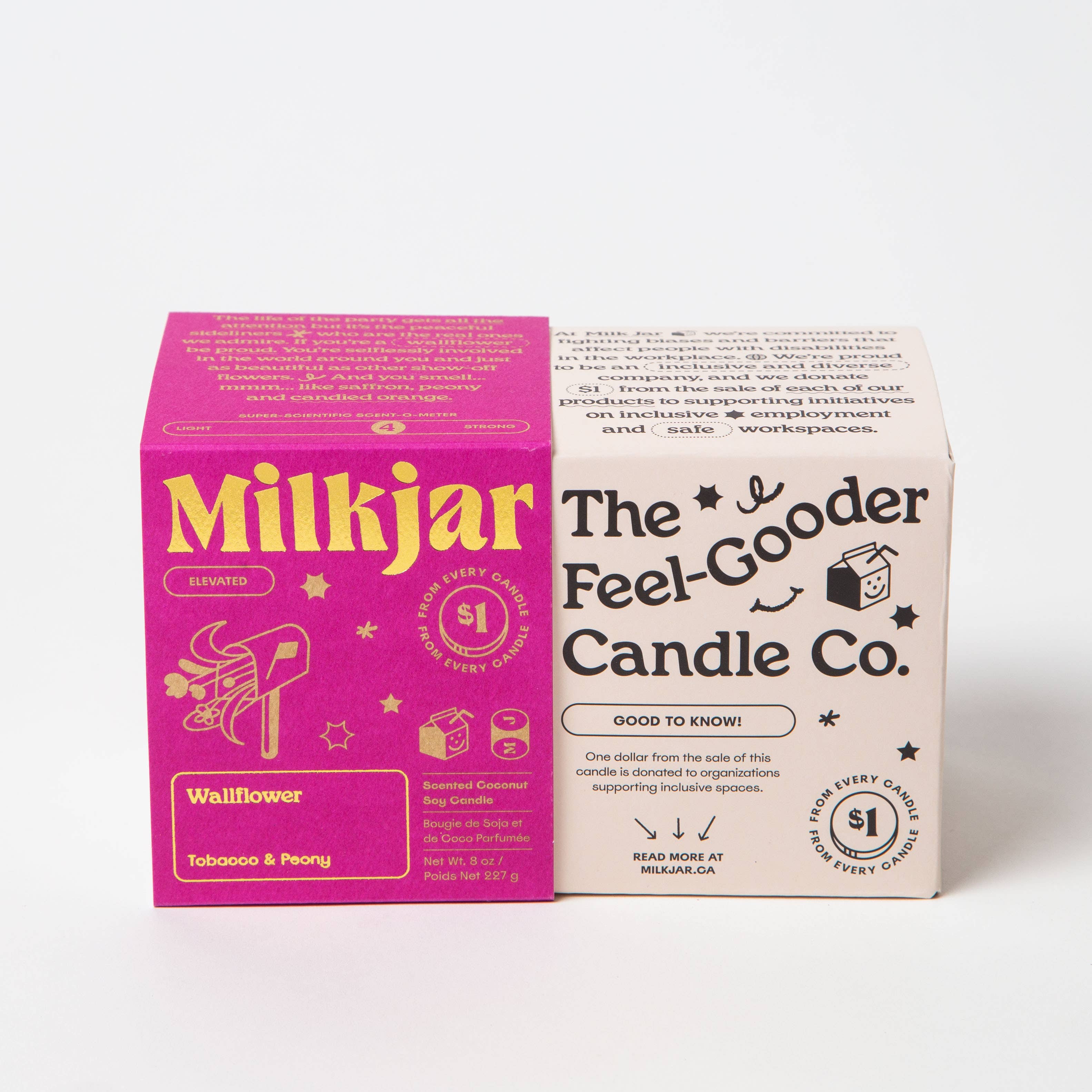 Milk Jar Candle Co. - Wallflower - Tobacco & Peony Coconut Soy Candle
