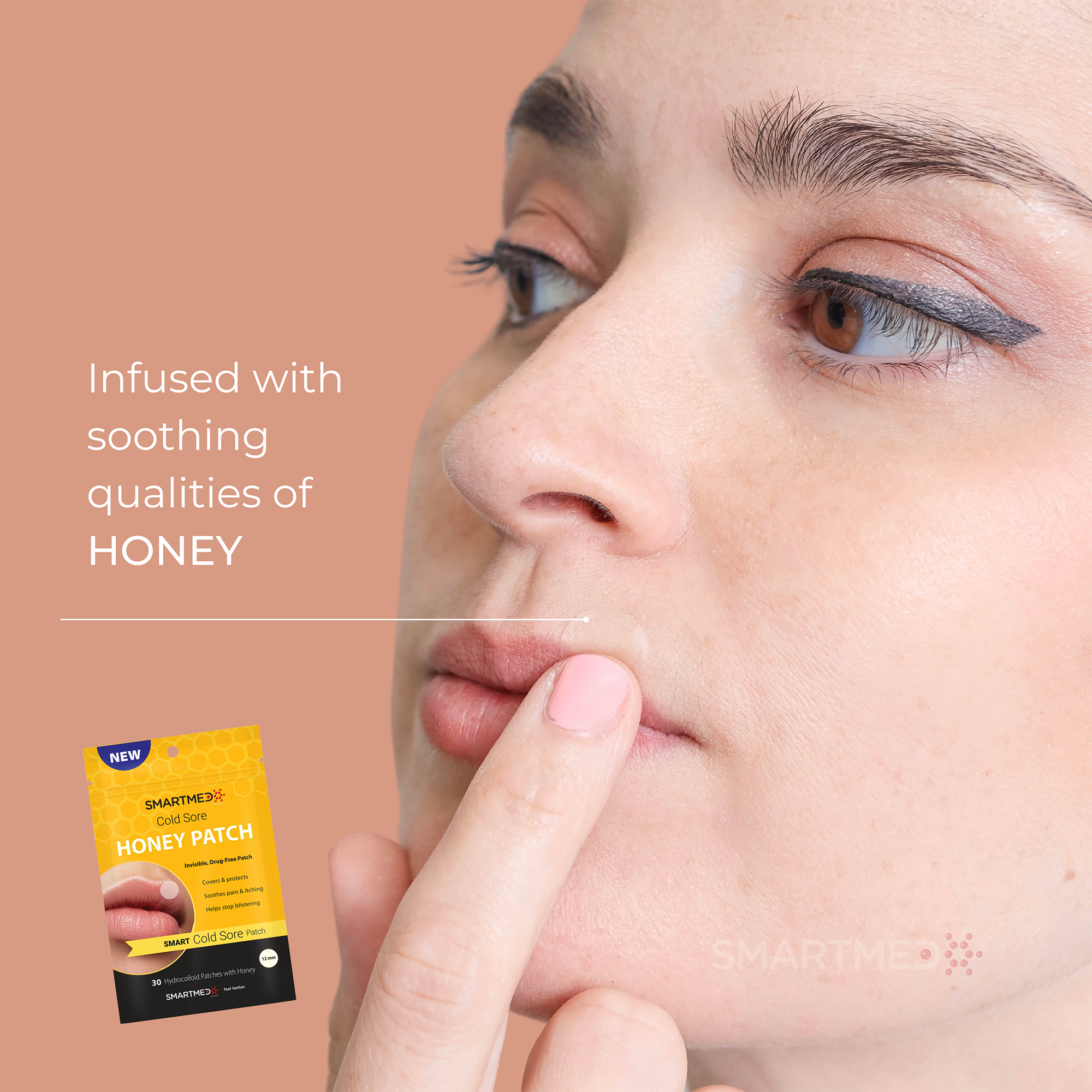 SMARTMED - Smart Cold Sore Treatment Patch with Honey