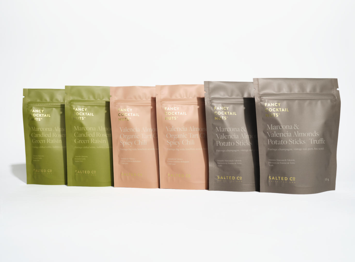 Salted Co Fancy Cocktail Nuts - Assorted Best Sellers - Pouches (3 flavours)