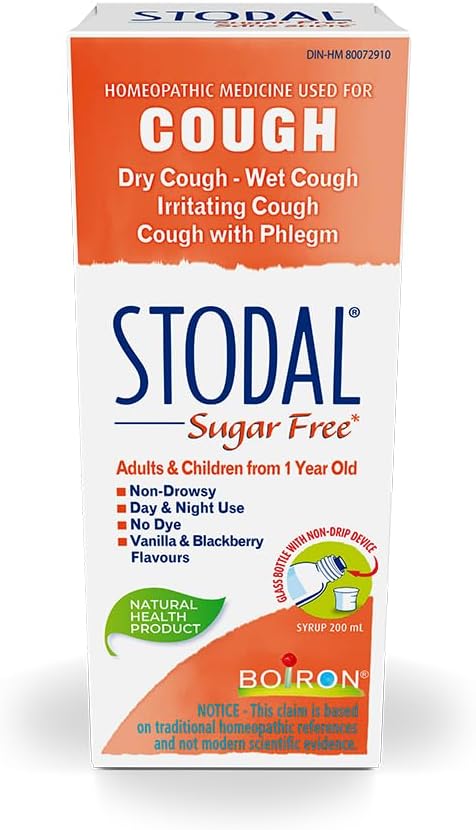 Stodal Adult Sugar Free, Homeopathic Medicine for Dry & Wet Cough