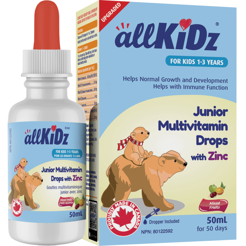 allKidz Junior Multivitamin Drops with Zinc Mixed Fruits