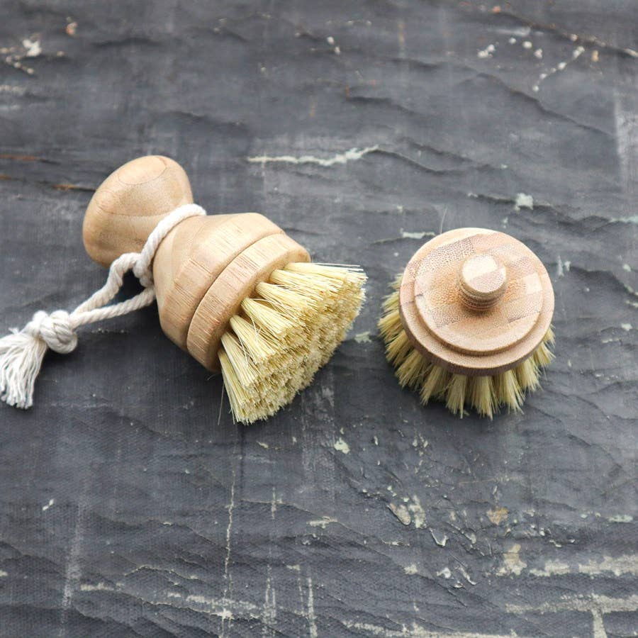 Plantish - Refillable Sisal Dish Hand Brush Refill (Brush Head Only): 3 Refills