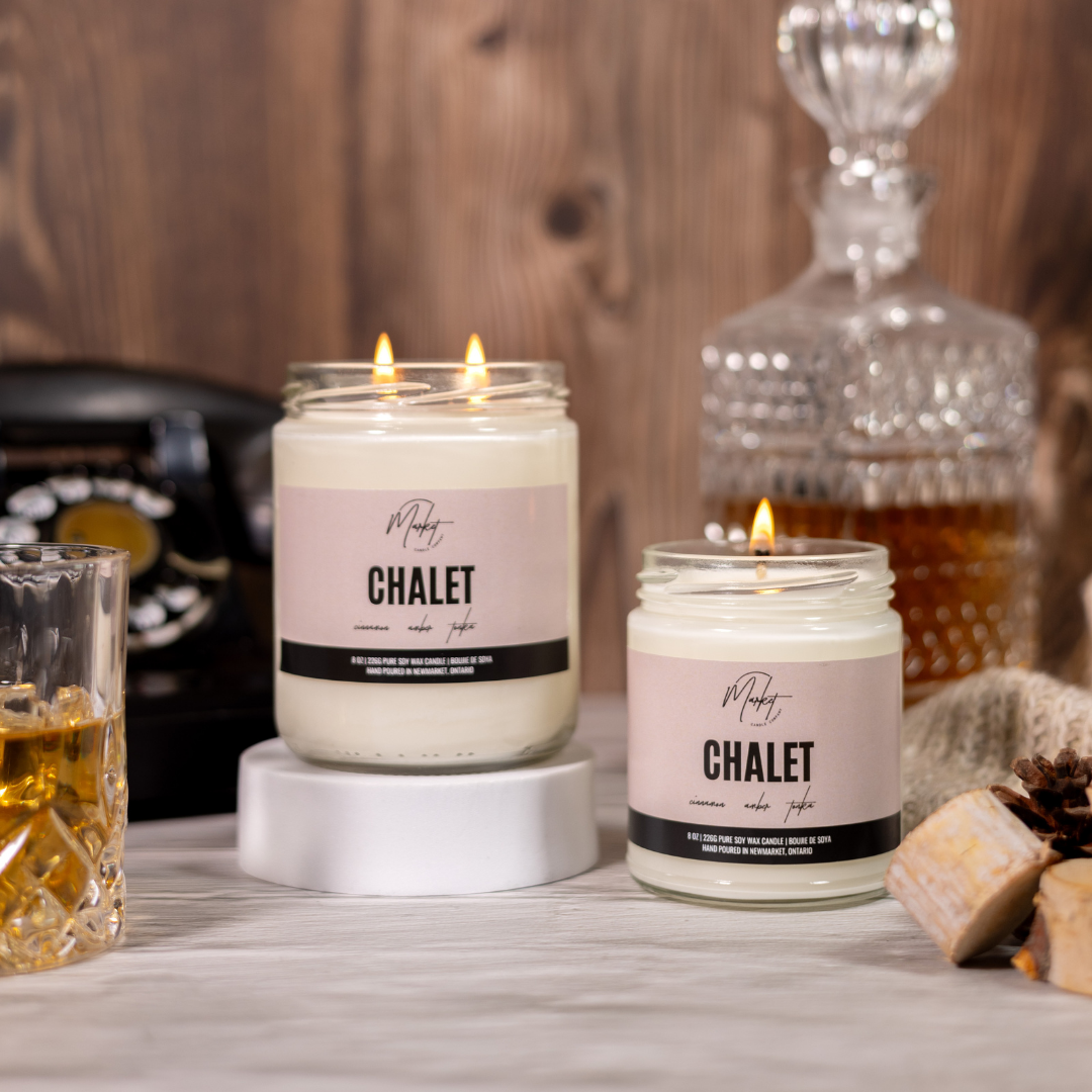 Market Candle Company - CHALET SOY CANDLE- WHOLESALE: 8 oz Single Wick