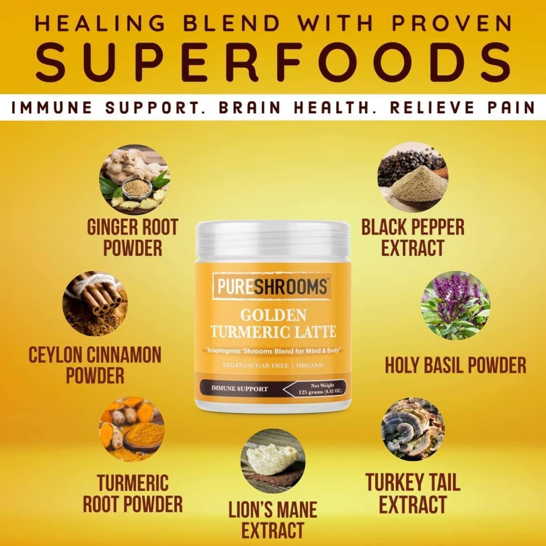 PureShrooms Inc. - PureShrooms Turmeric Latte w/ Lion's Mane & Turkey Tail