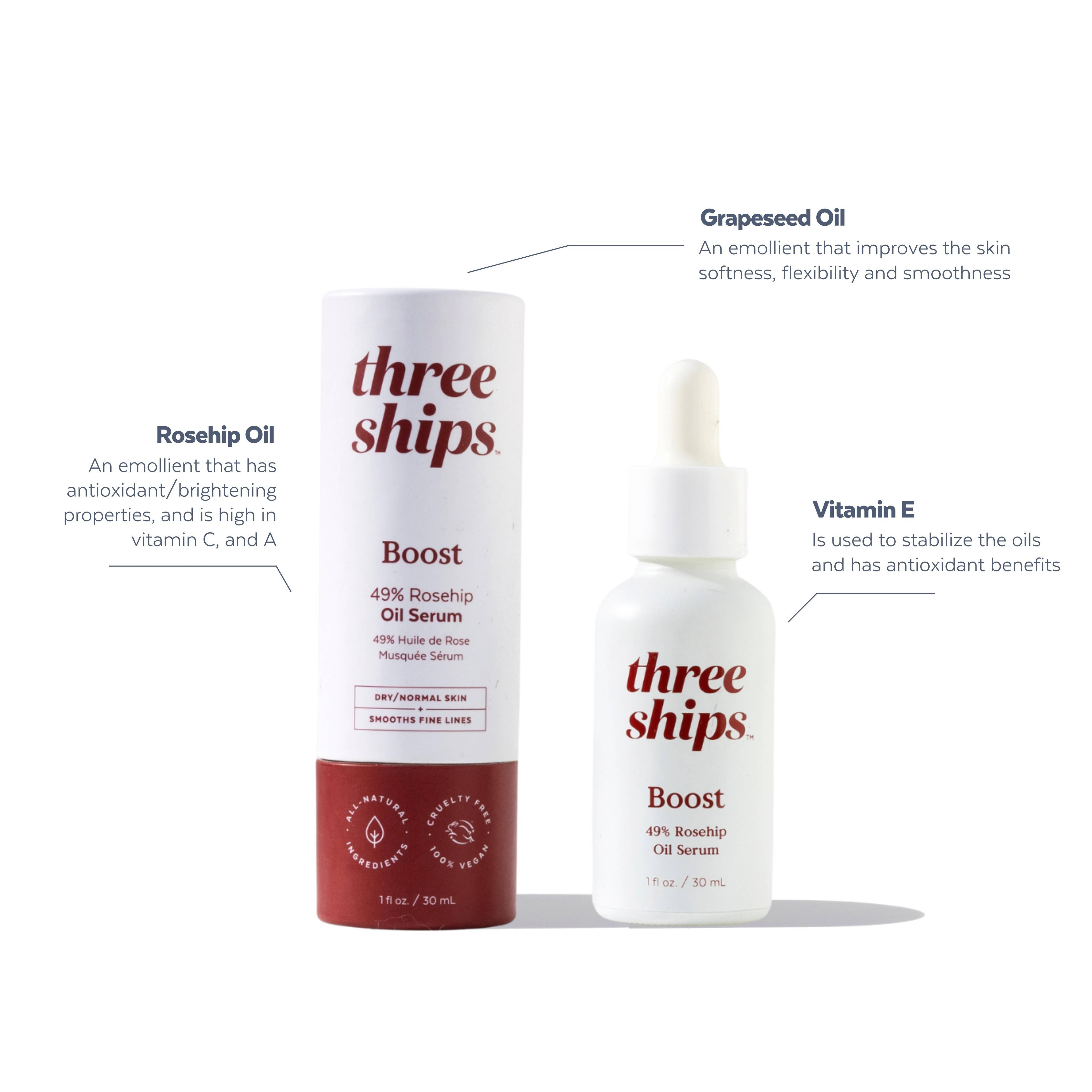 Three Ships - Boost 49% Rosehip Oil Serum (30mL)