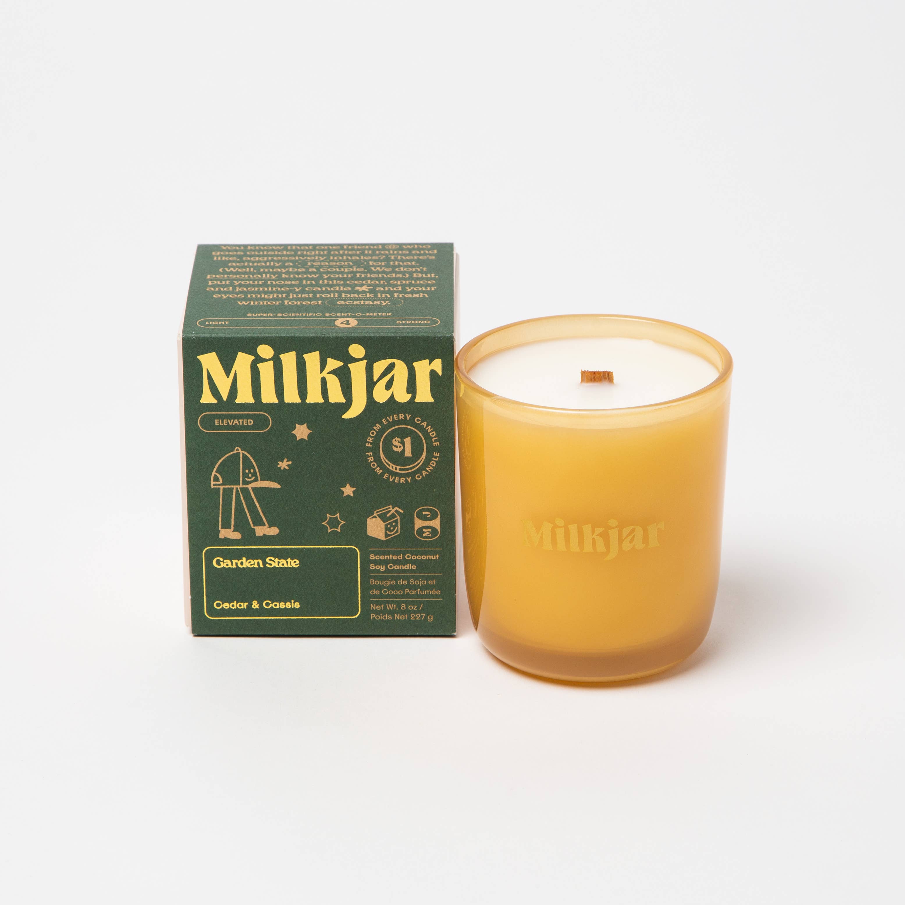 Milk Jar Candle Co. - Garden State - Cedar & Cassis Coconut Soy 8oz Candle