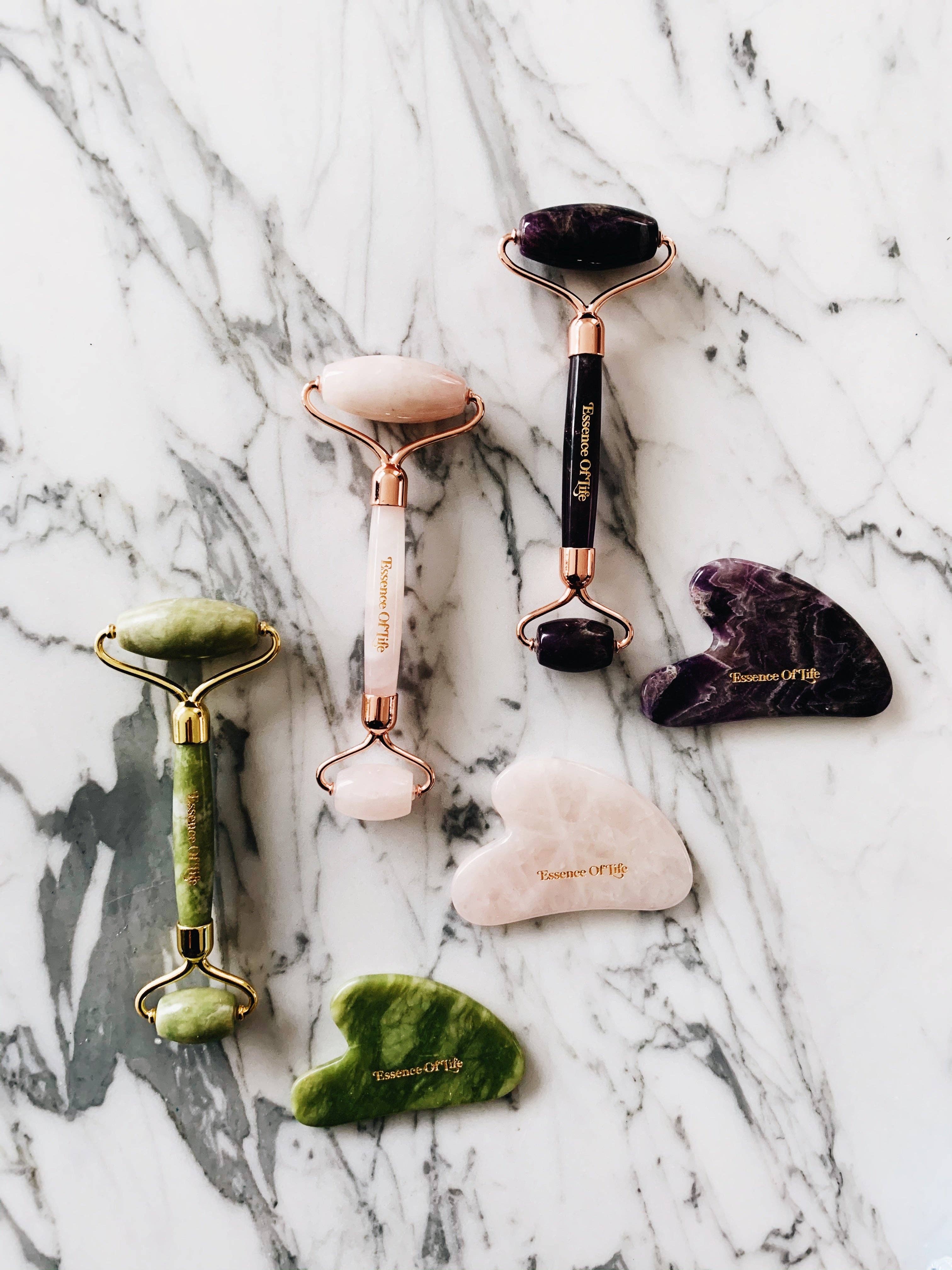 Essence of Life Organics - Facial Roller Tool, 100% Purple Amethyst