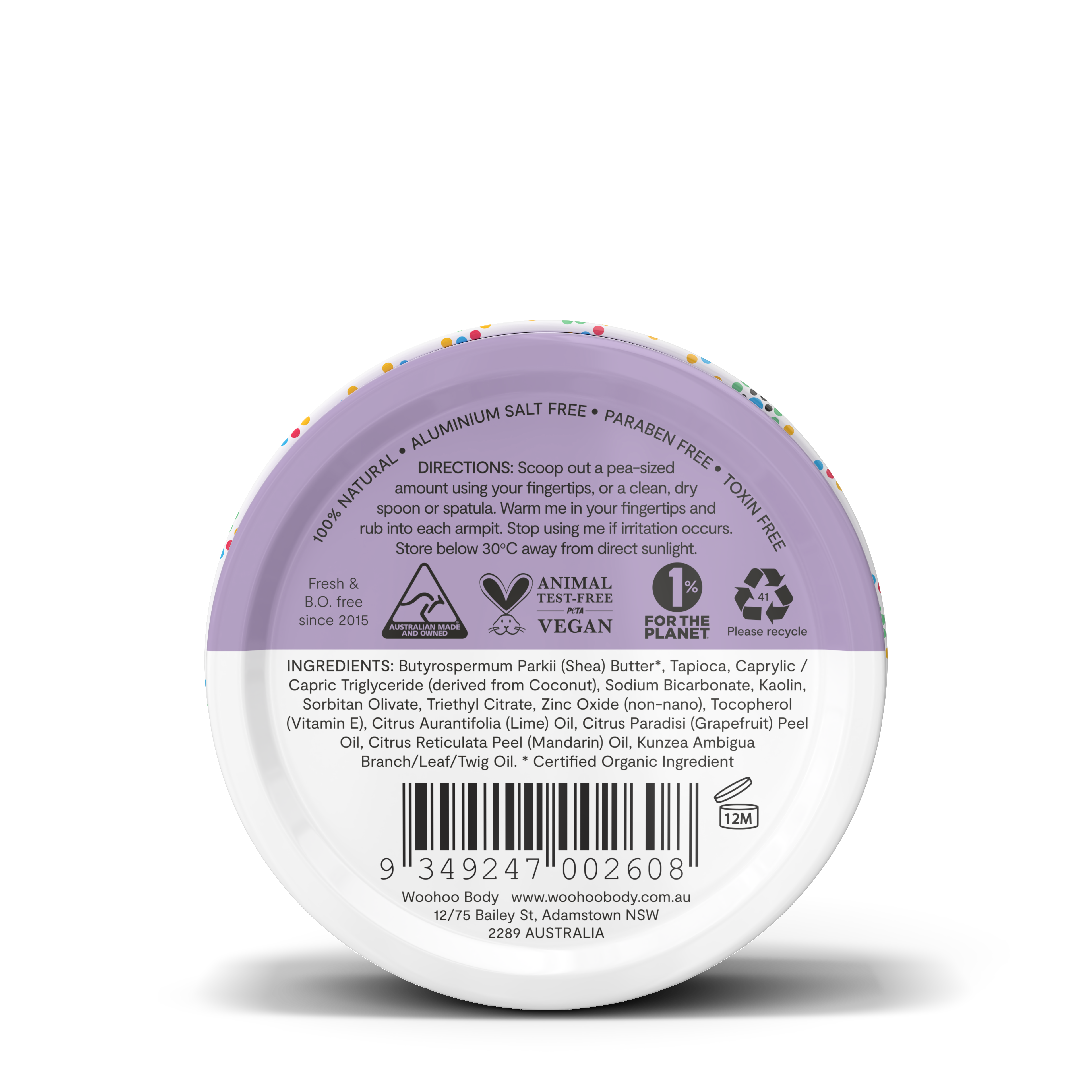Woohoo Body - Woohoo All Natural Deodorant Paste (Pop) 60g