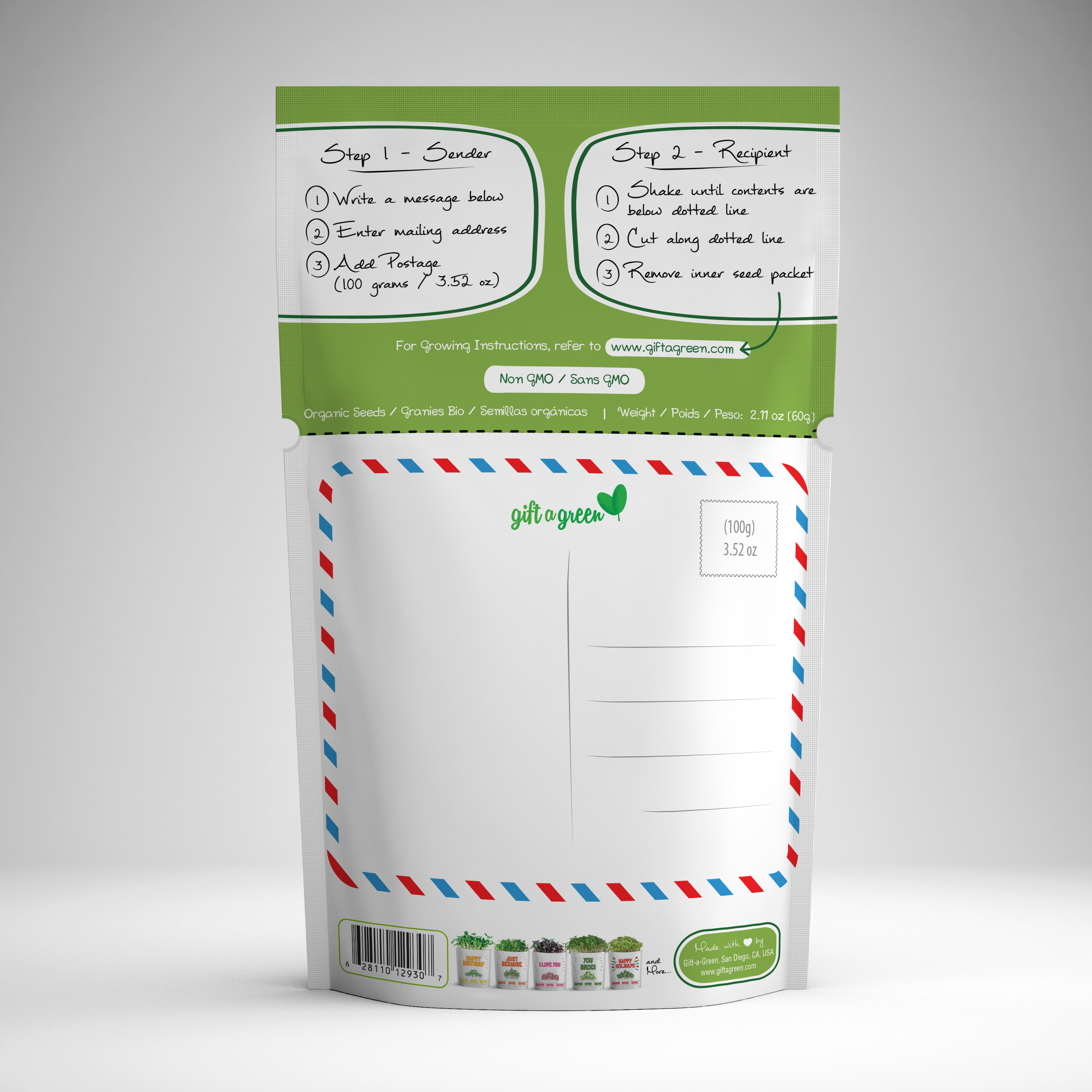 giftagreen - Blank - Write Your Own Message Greeting Card Pouch