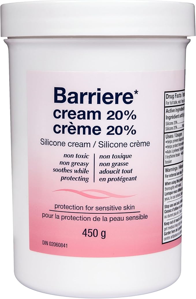 Barriere Silicone Skin Cream, Moisture Barrier Cream for Dry Skin, Eczema, Chafing, Incontinence & Adult Diaper Rash, 450g