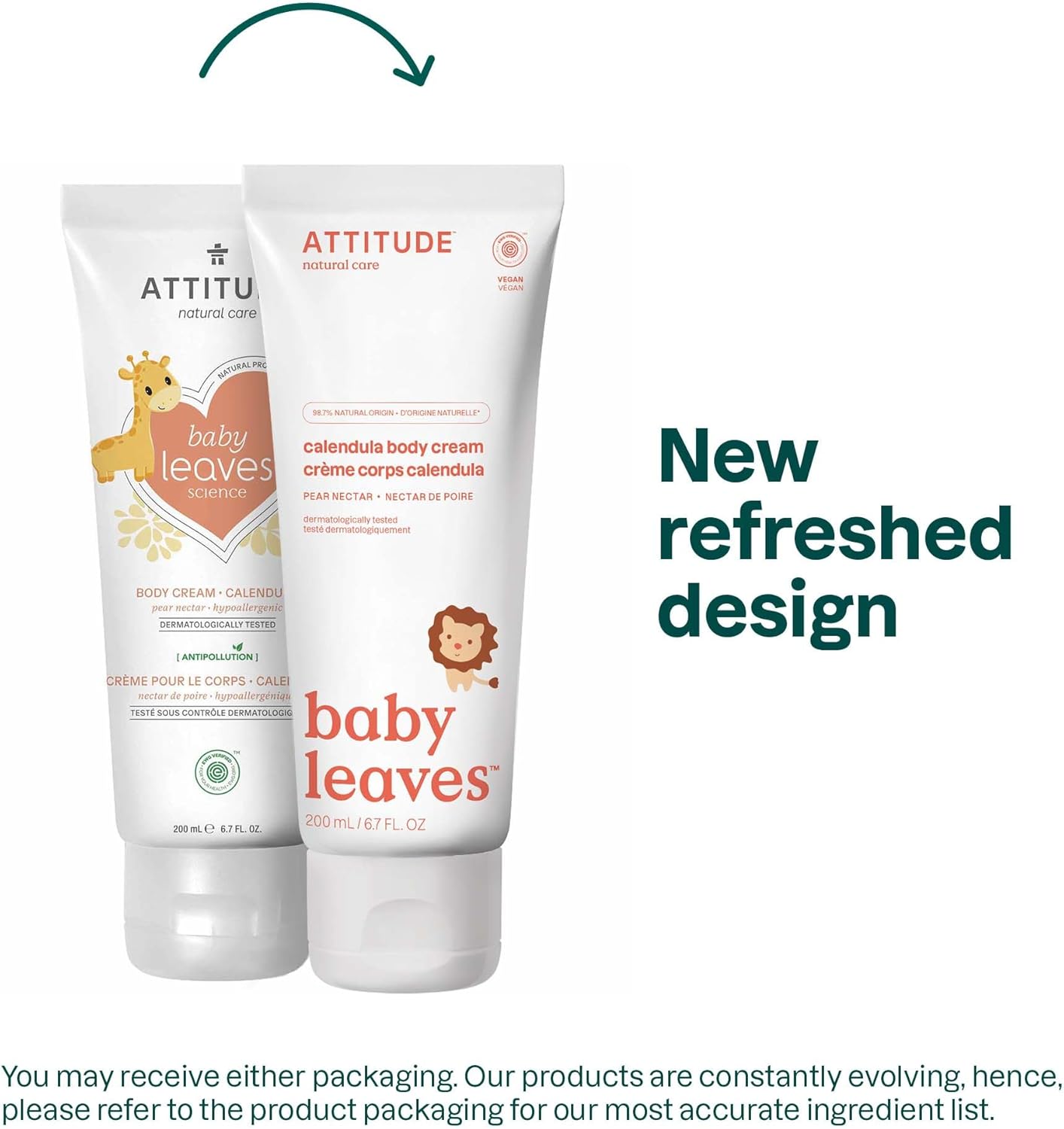 ATTITUDE Body Leaves Calendula Body Cream for Baby (200ml)
