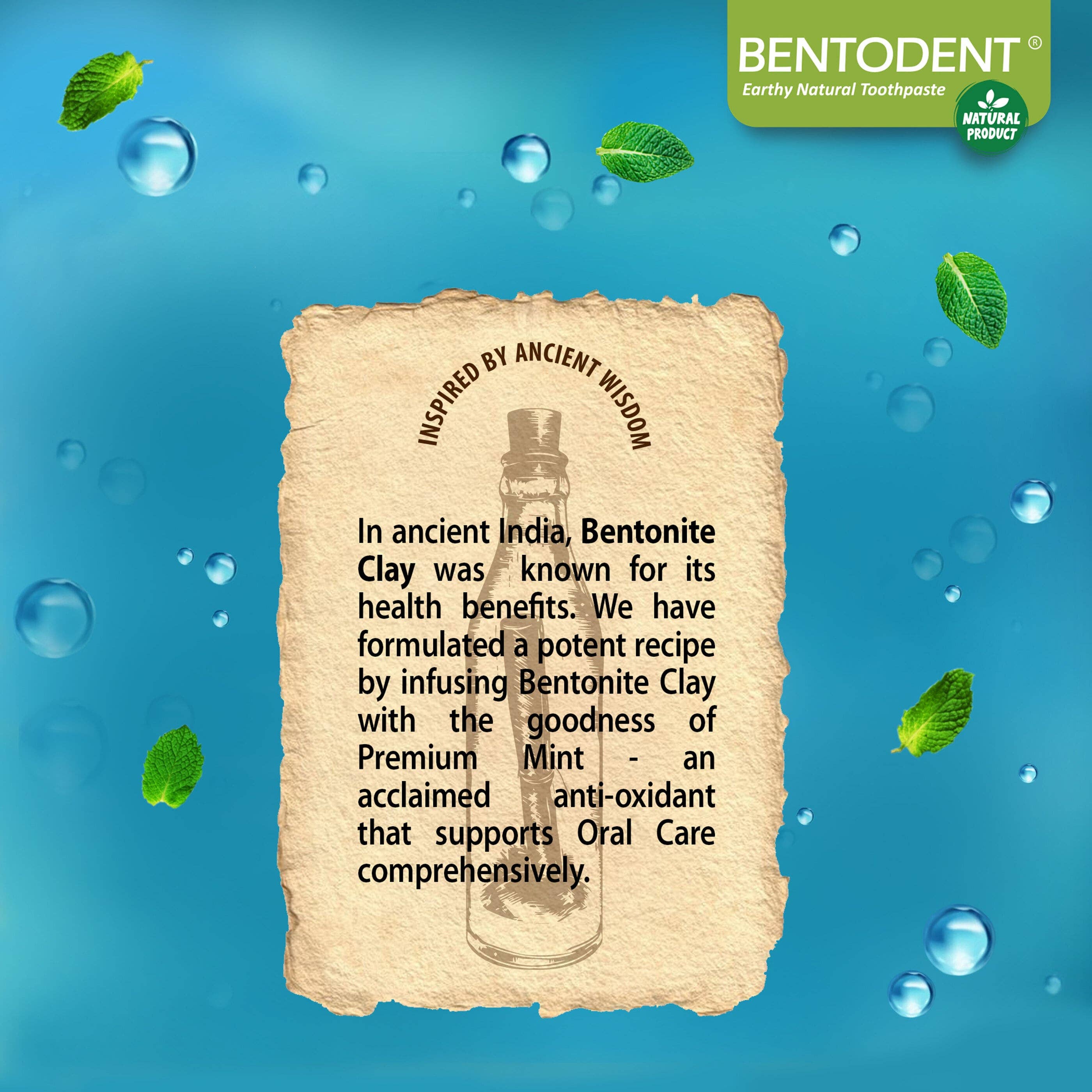 bentodent - Bentodent Premium Mint Natural Toothpaste