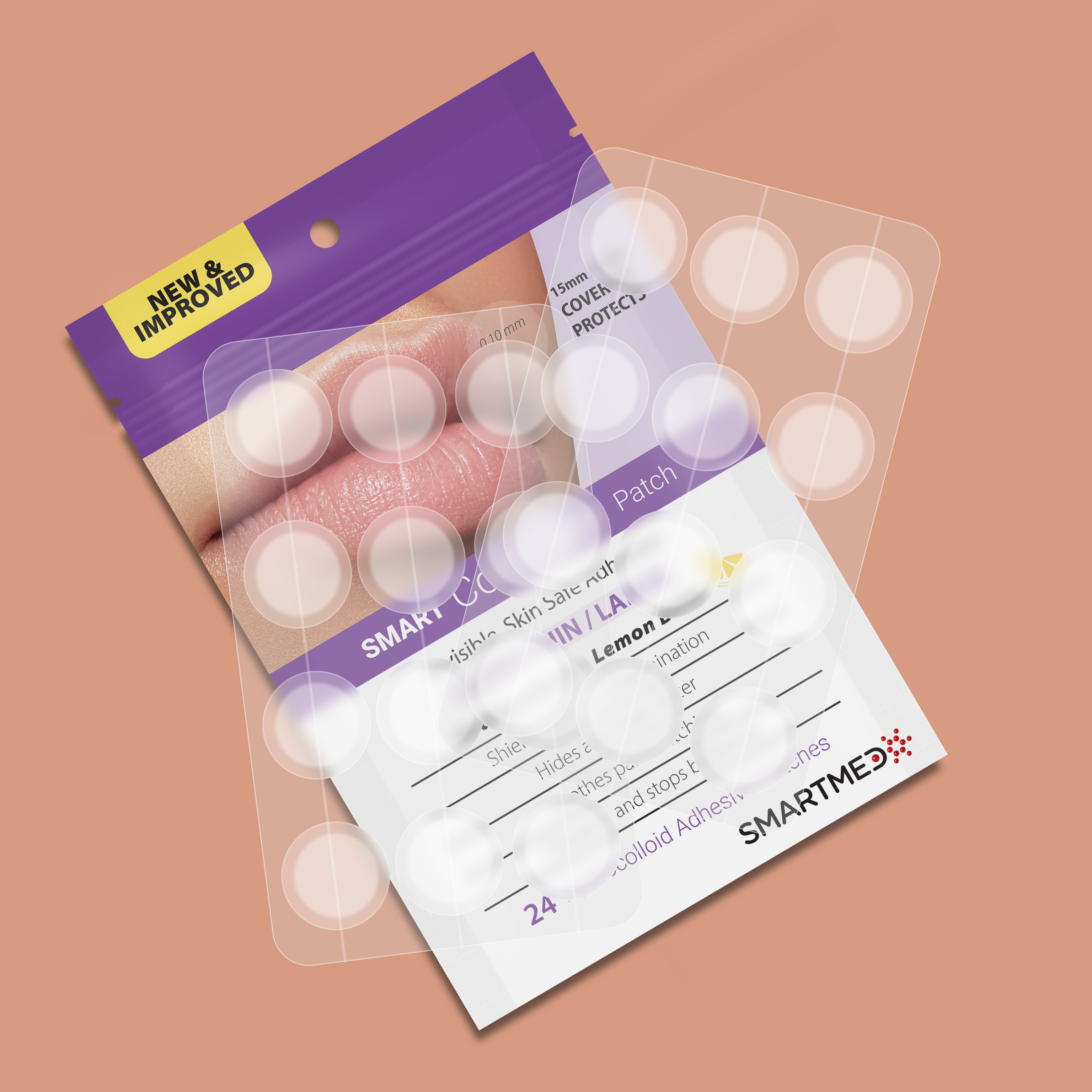 SMARTMED - Smart Cold Sore Large Treatment Patch with Lemon Balm Clear