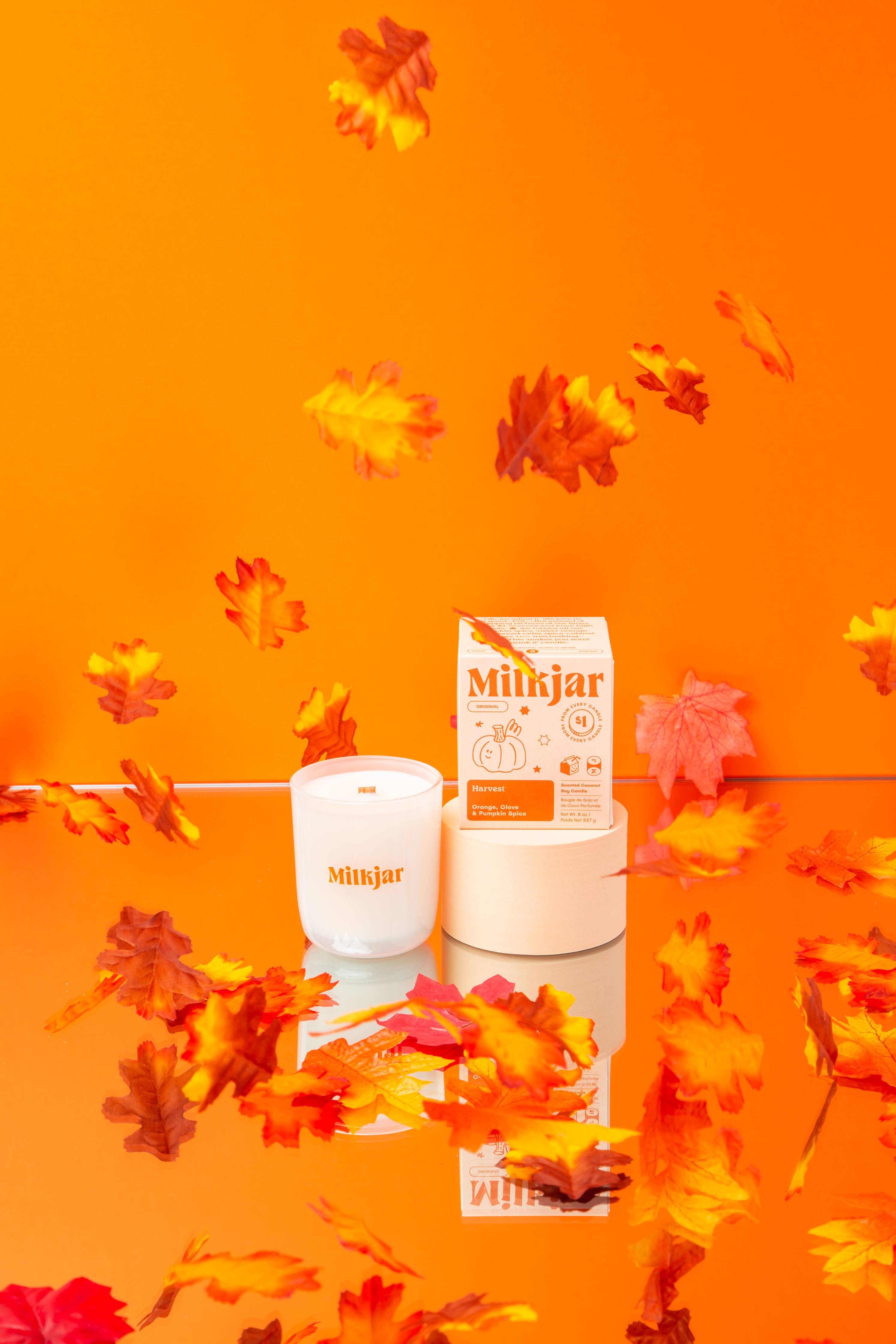 Milk Jar Candle Co. - Harvest - Orange, Clove & Pumpkin Spice Soy 8oz Candle