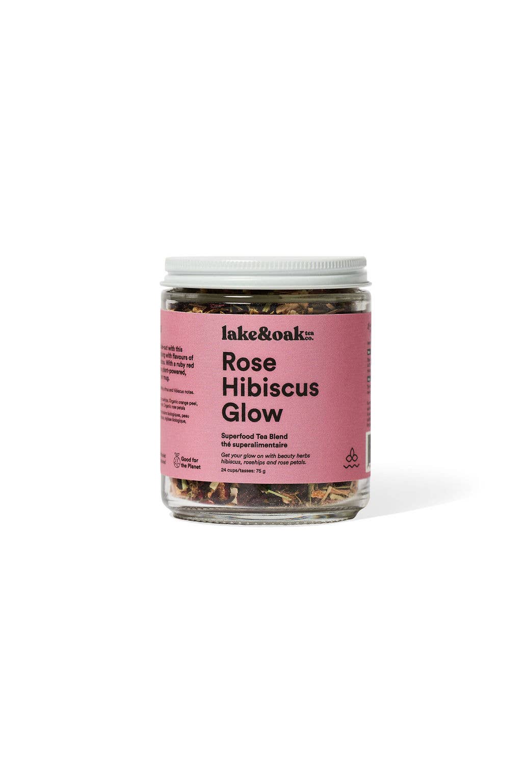 Lake & Oak Tea Co. - Rose Hibiscus Glow - Superfood Tea: Retail Jar