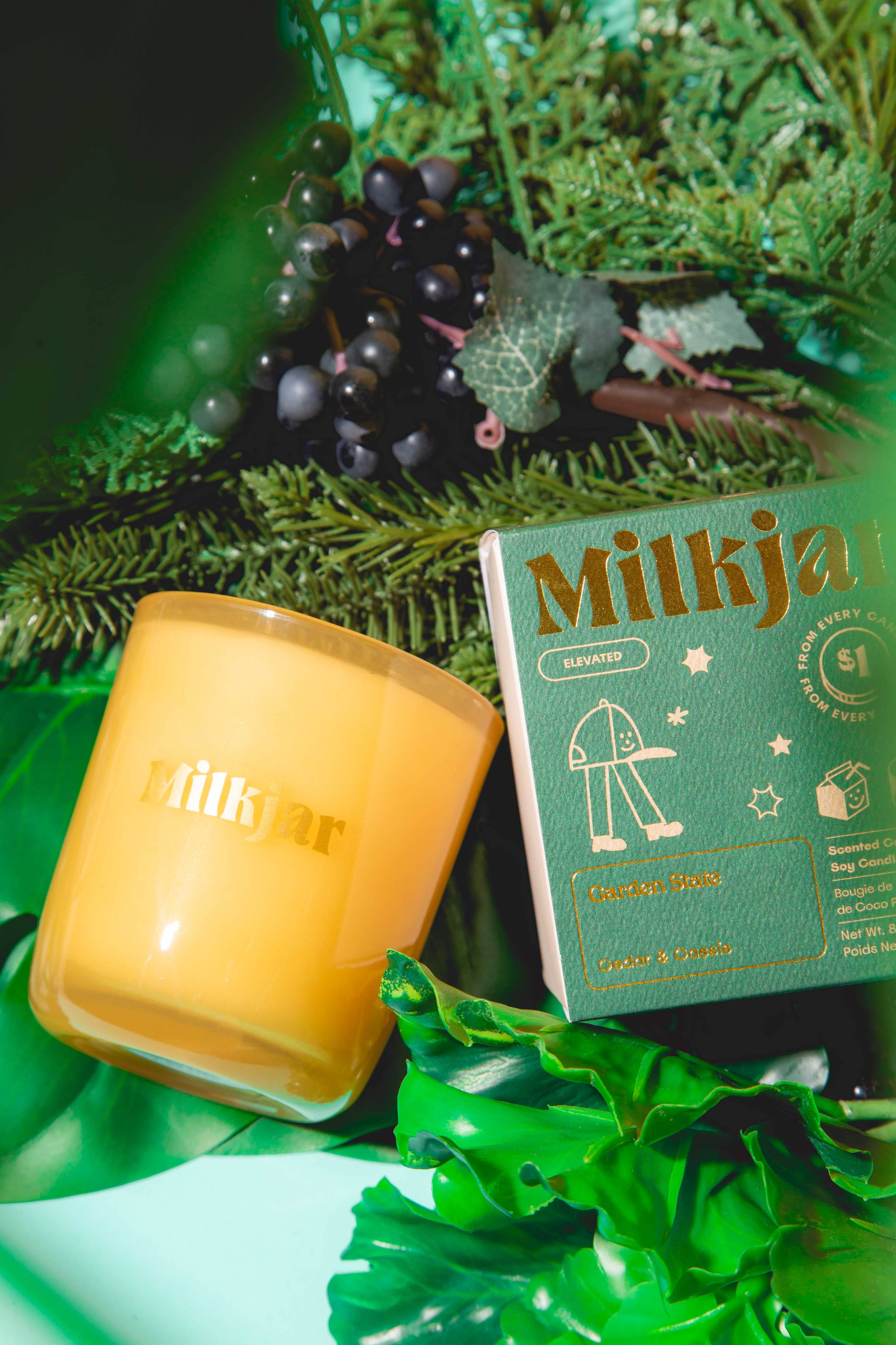 Milk Jar Candle Co. - Garden State - Cedar & Cassis Coconut Soy 8oz Candle