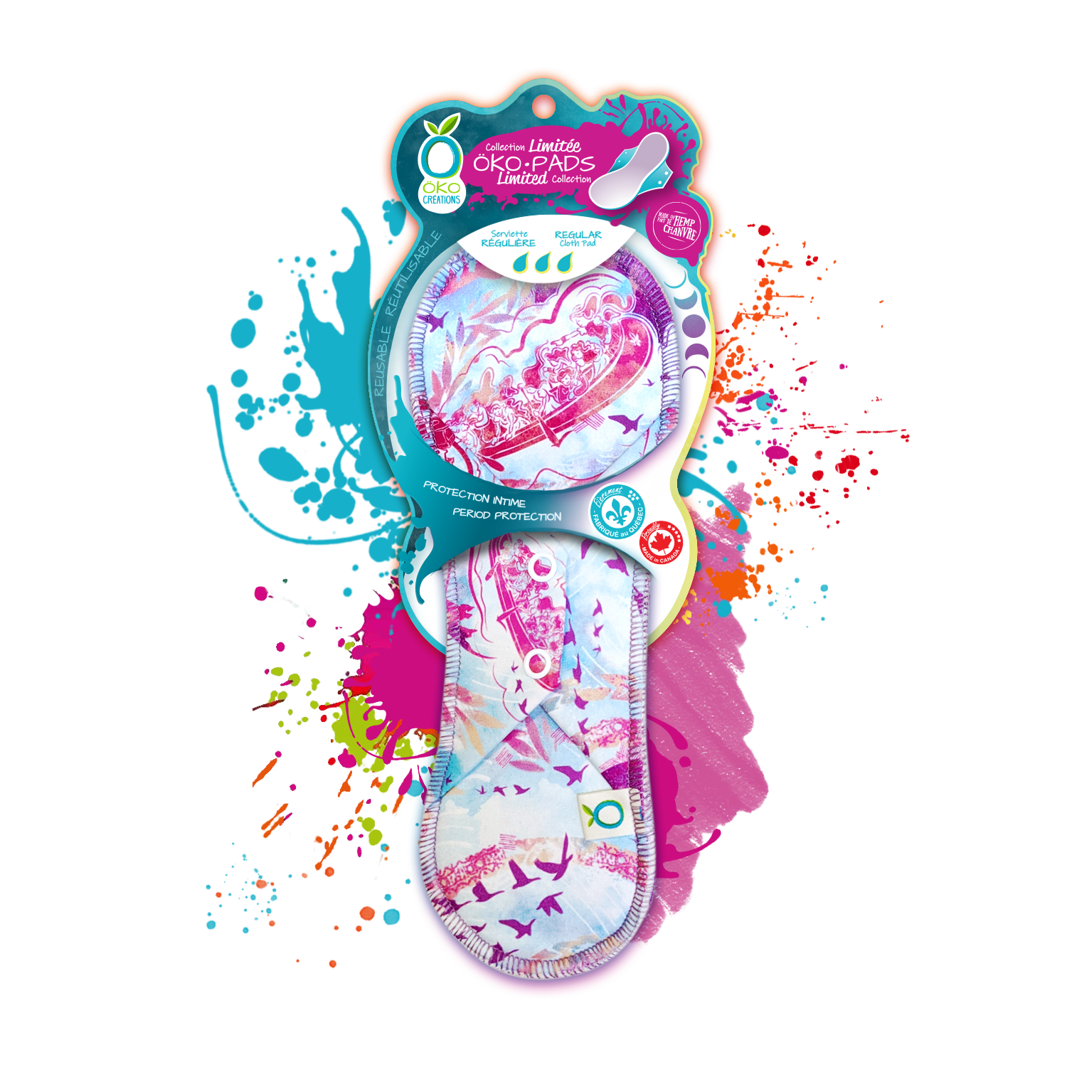 Öko Créations - Reusable Hemp Panty Liner: Colibri