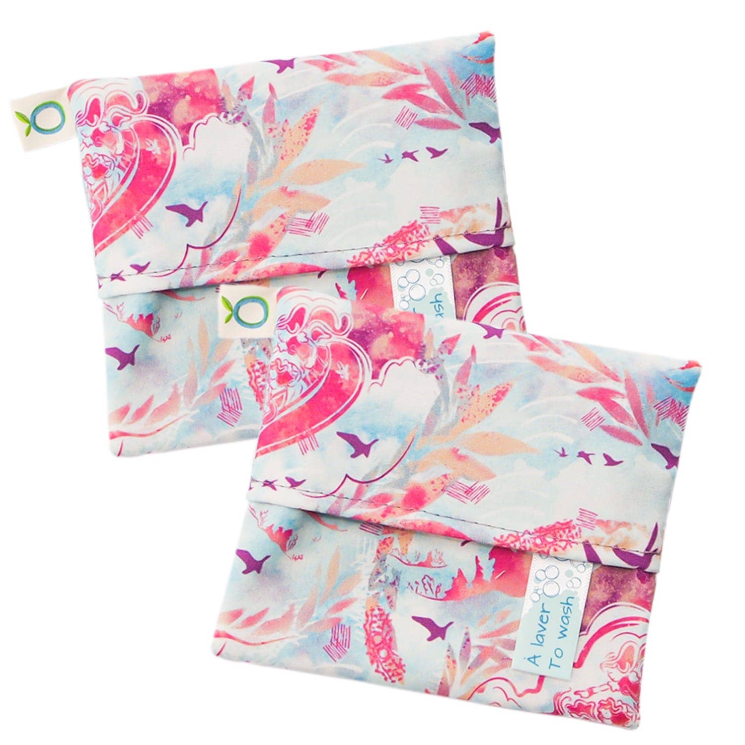 Öko Créations - Reusable Individual Pouches - 2-pack: Colibri