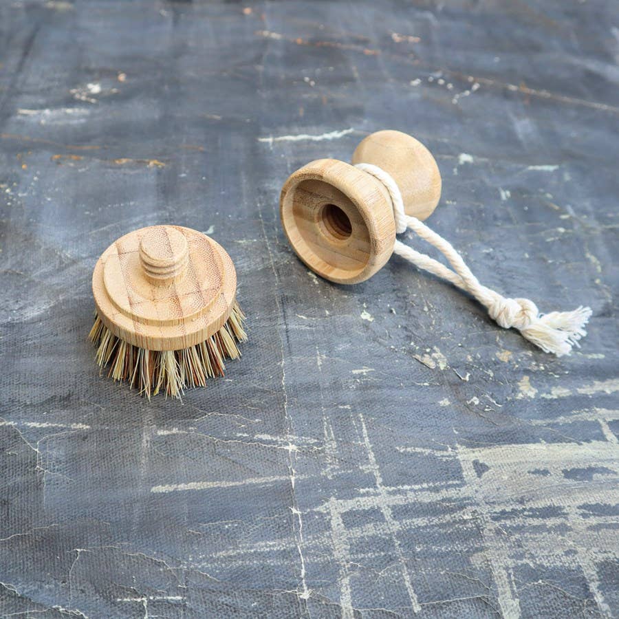 Plantish - Sisal and Palm Pot Scrubber Refill (Brush Head Only): 3 Refills