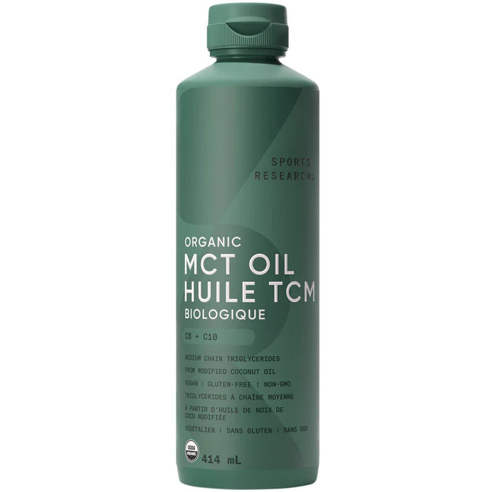 Sports Research Organic MCT Oil, Liquid, Pure Coconut-Derived Energy for Keto and Low-Carb Lifestyles (414 ml)
