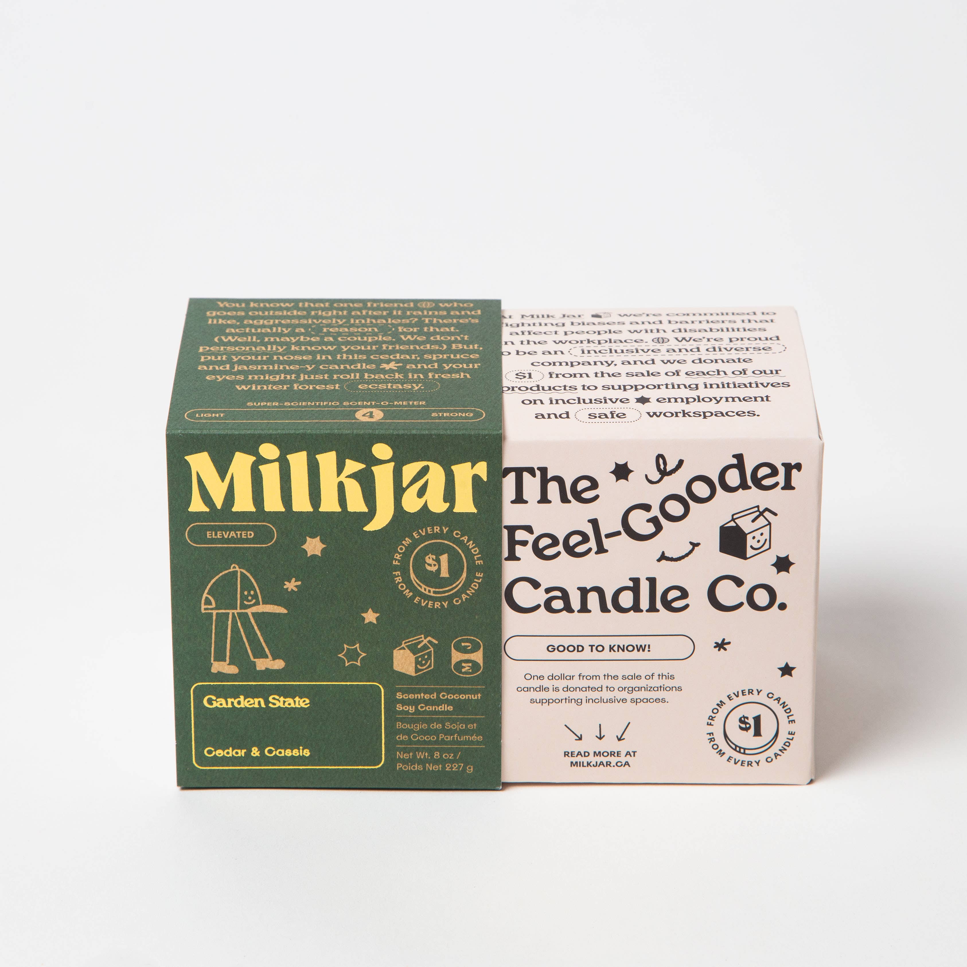 Milk Jar Candle Co. - Garden State - Cedar & Cassis Coconut Soy 8oz Candle
