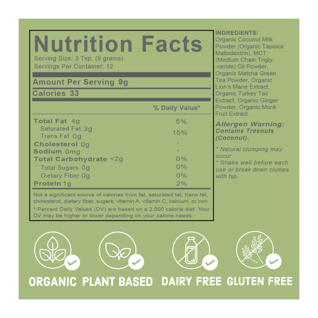 PureShrooms Inc. - Matcha Super Latte | 108g | 12 Servings