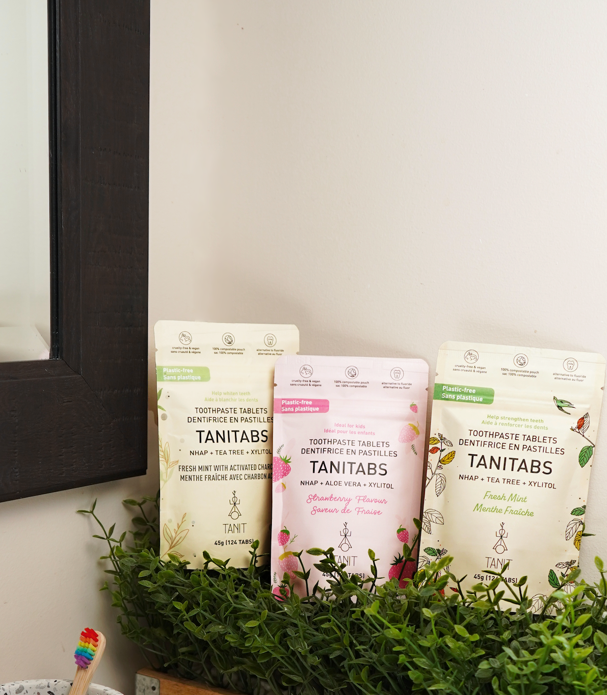 TANIT - Mint Charcoal Toothpaste Tablets-Compostable Refill 124 tabs