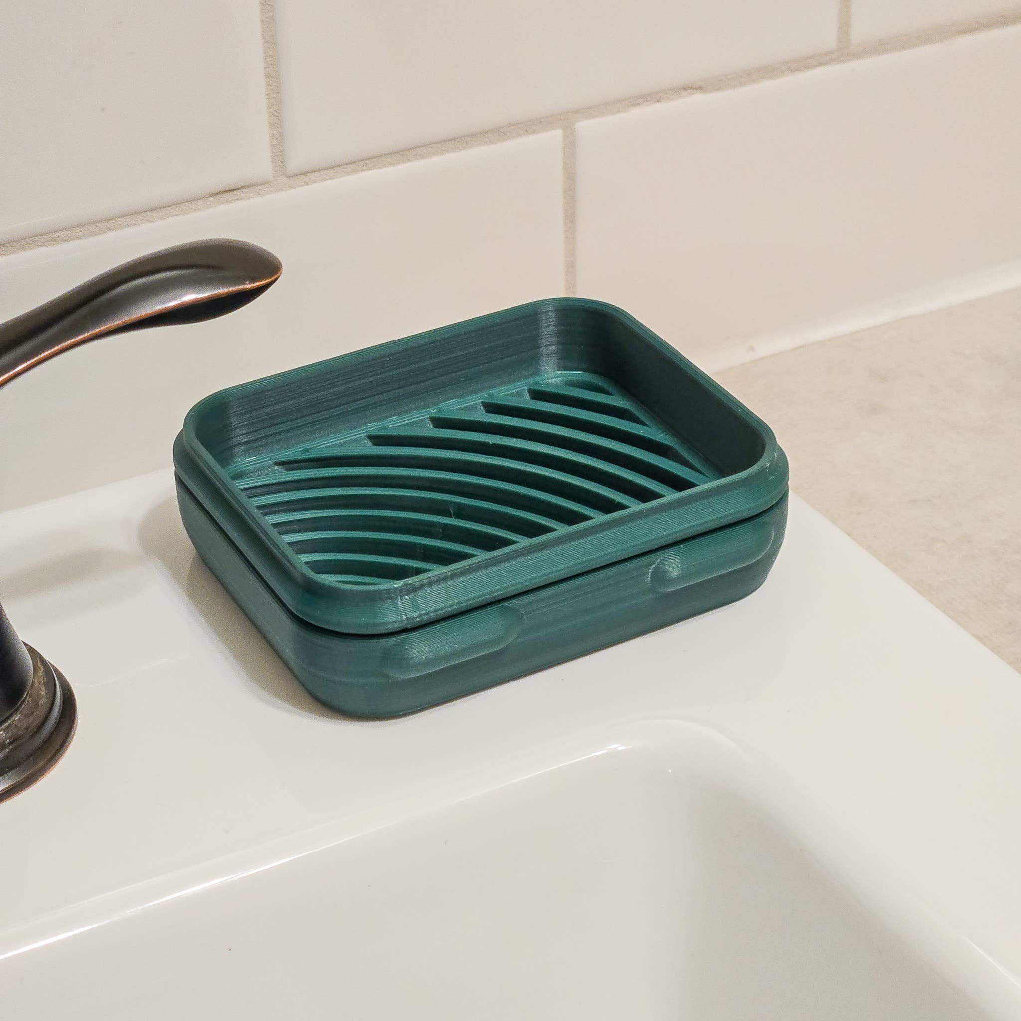 The Rogerie - UPDATED: Travel Soap Case (Rectangular): Evergreen / Standard (30mm)