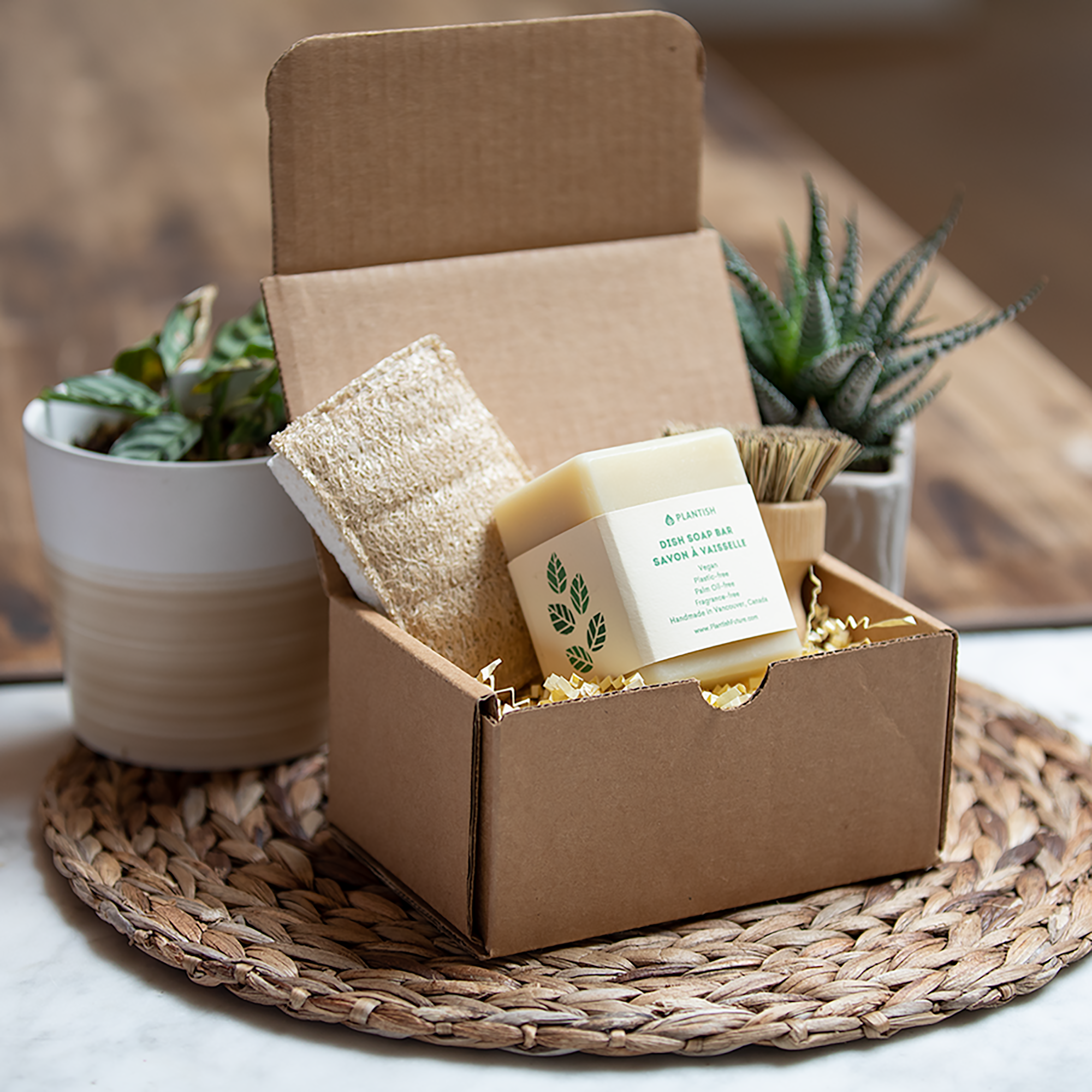 Plantish - Solid Dish Soap Scrubber Bundle