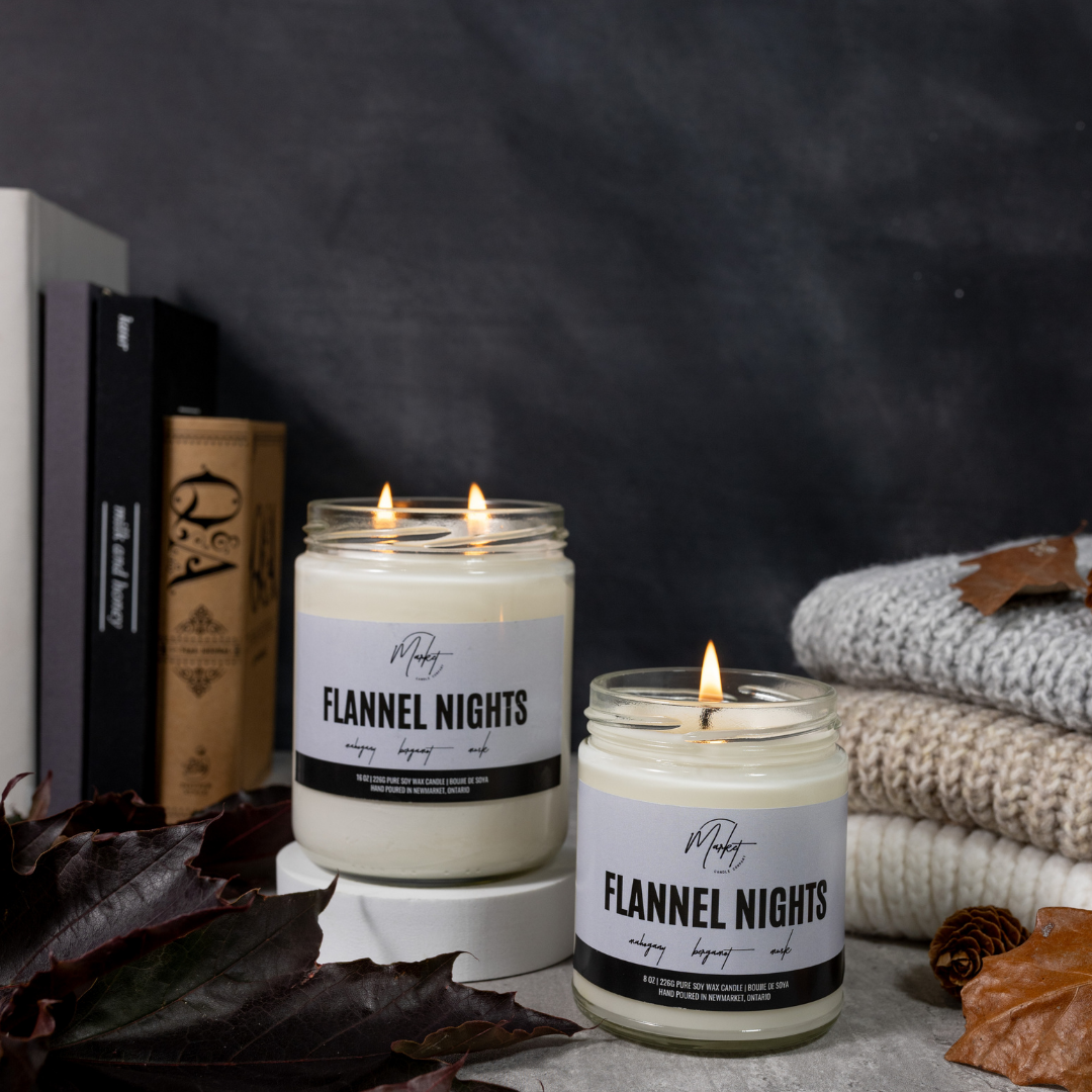 Market Candle Company - FLANNEL NIGHTS SOY CANDLE-: 8 oz Single Wick