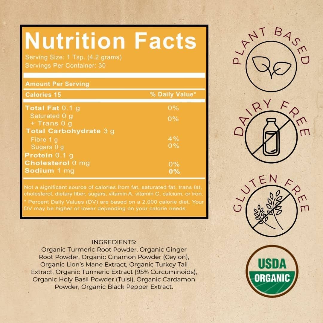 PureShrooms Inc. - PureShrooms Turmeric Latte w/ Lion's Mane & Turkey Tail