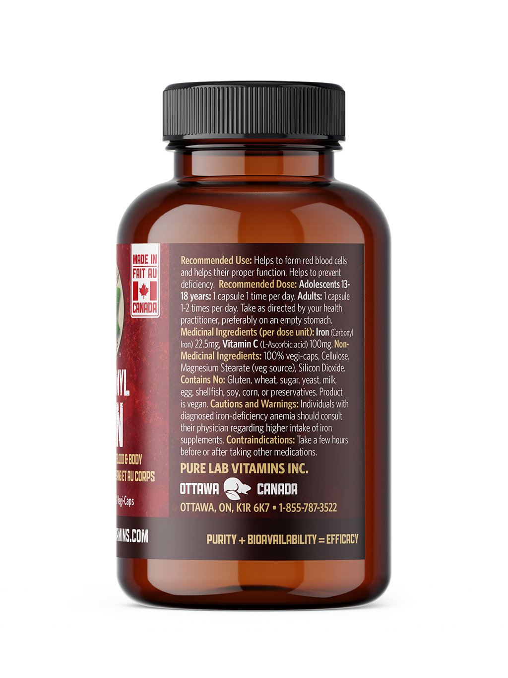 Pure Lab Vitamins Carbonyl Iron 22.5mg