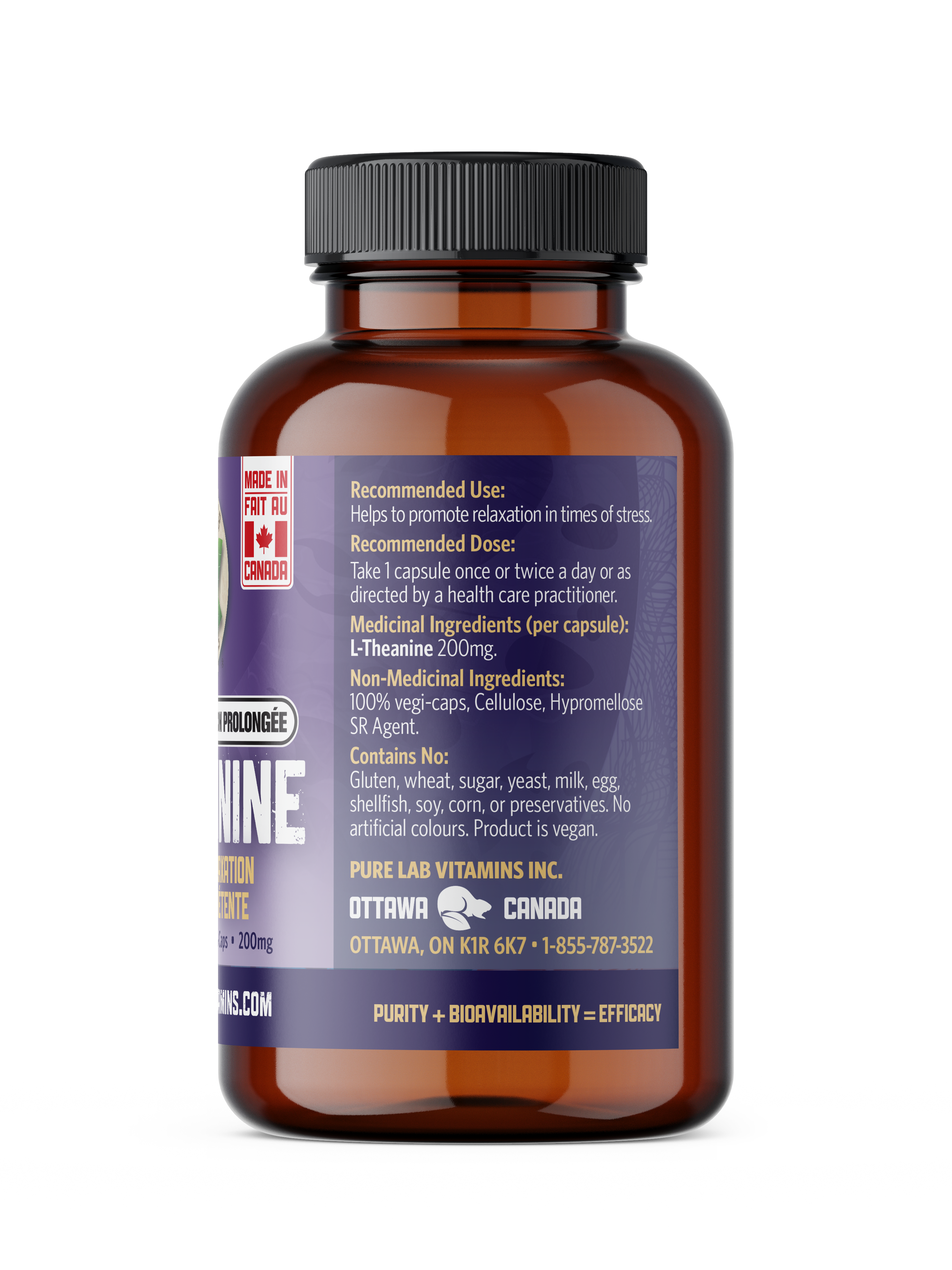 Pure Lab Vitamins L-Theanine Slow Release
