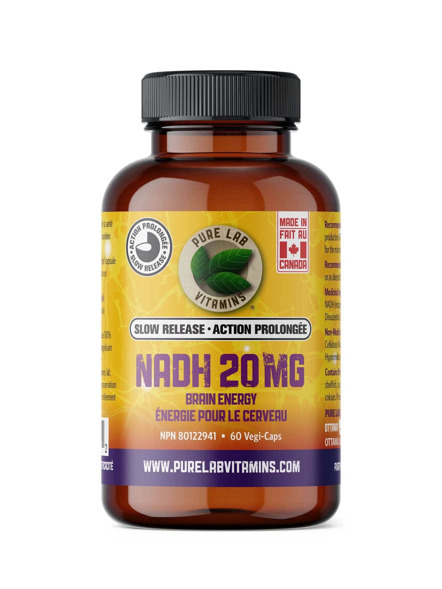 Pure Lab Vitamins NADH Slow Release 20mg