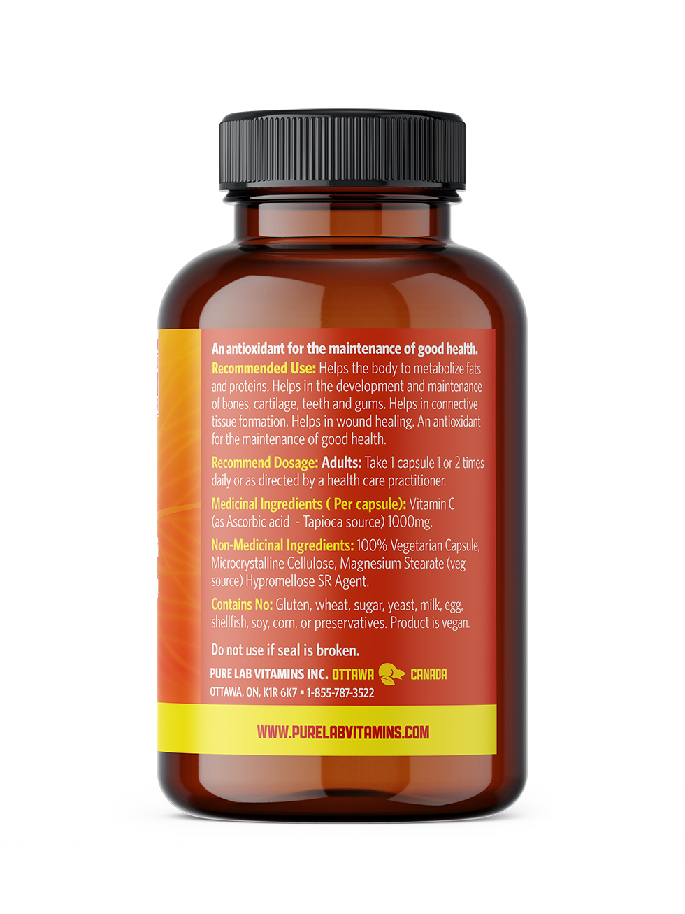 Pure Lab Vitamins Vitamin C Slow Release 1000mg