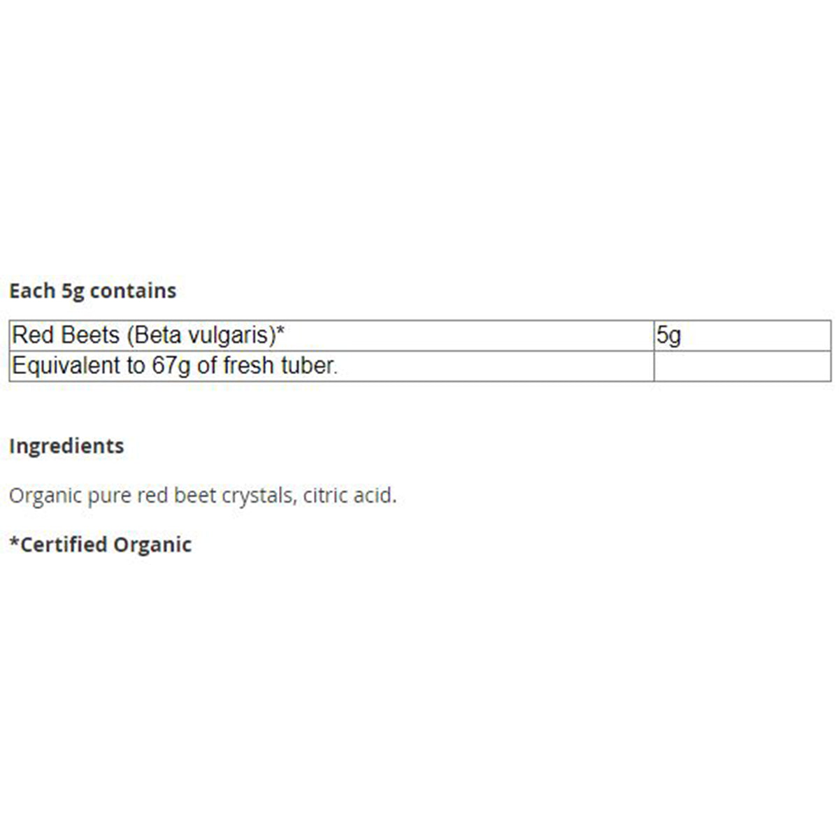 Salus Organic Red Beet Crystals 200g